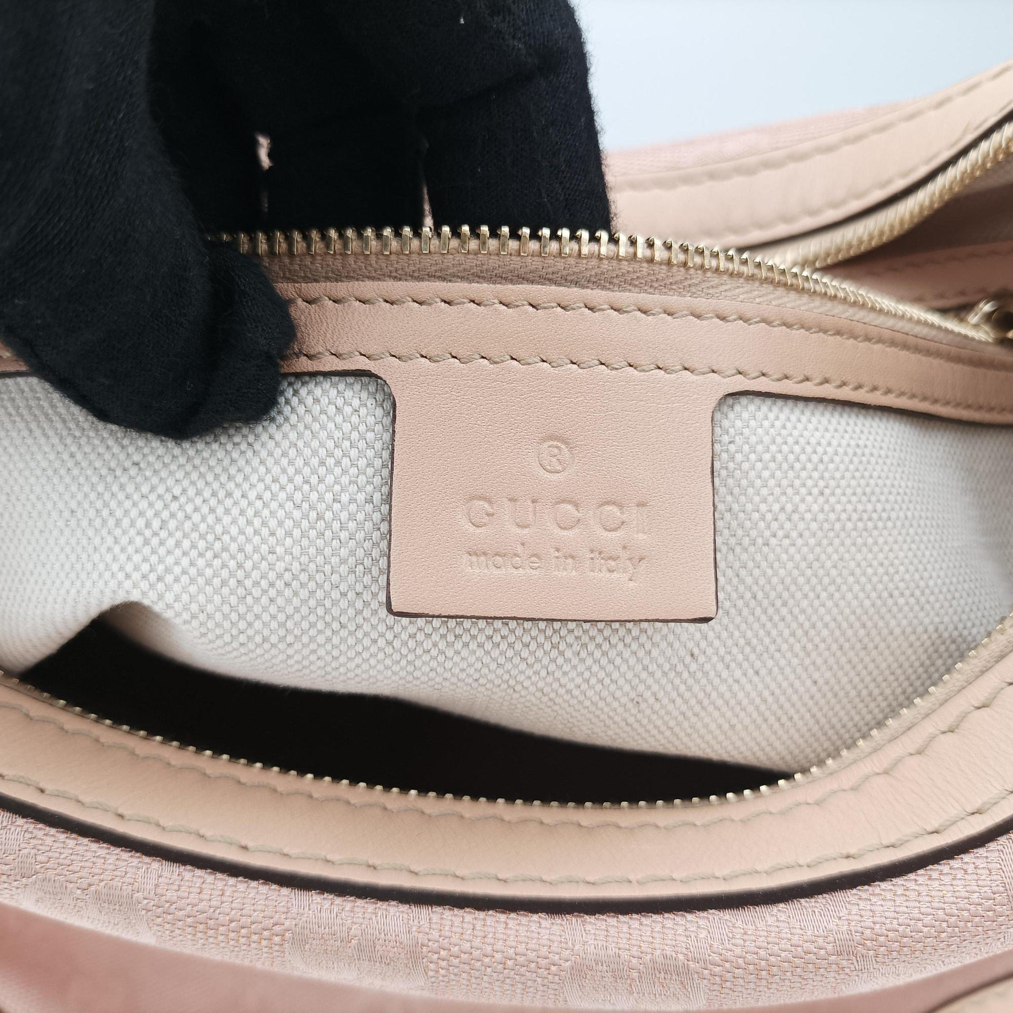 Vintage Gucci Lovely Hobo Pink×beige canvas×Leather 257070 shoulderbag | stylenewstar