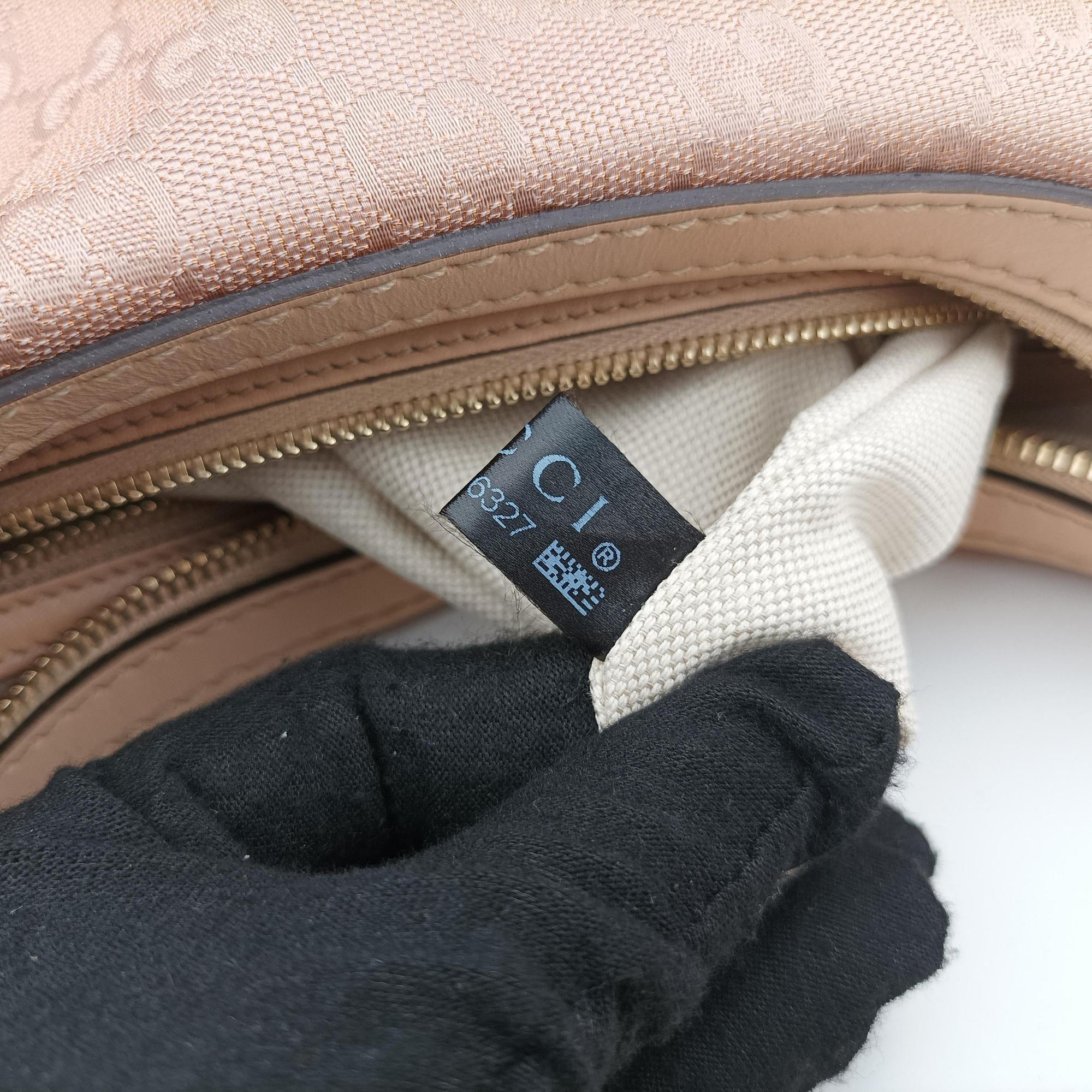 Vintage Gucci Lovely Hobo Pink×beige canvas×Leather 257070 shoulderbag | stylenewstar