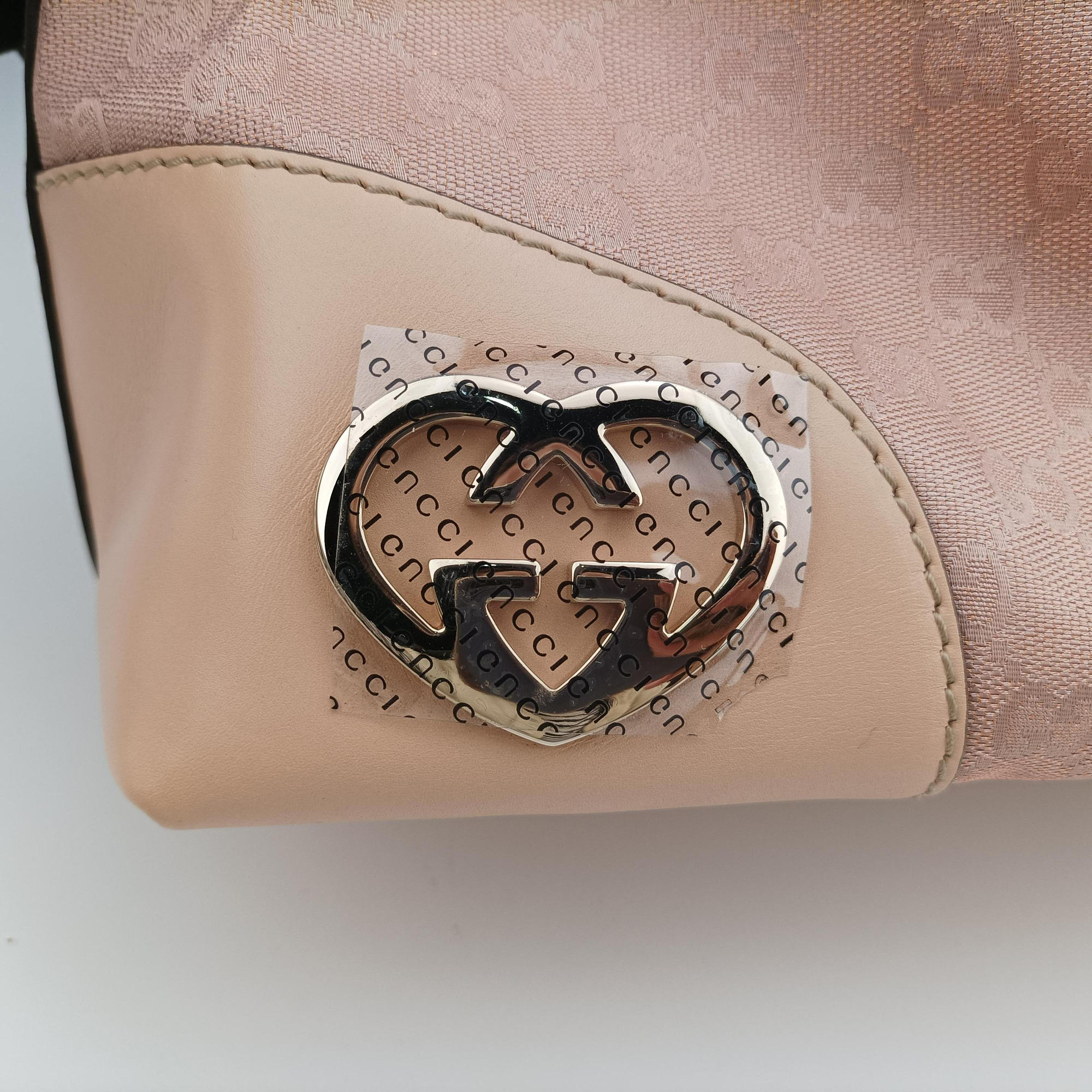 Vintage Gucci Lovely Hobo Pink×beige canvas×Leather 257070 shoulderbag | stylenewstar