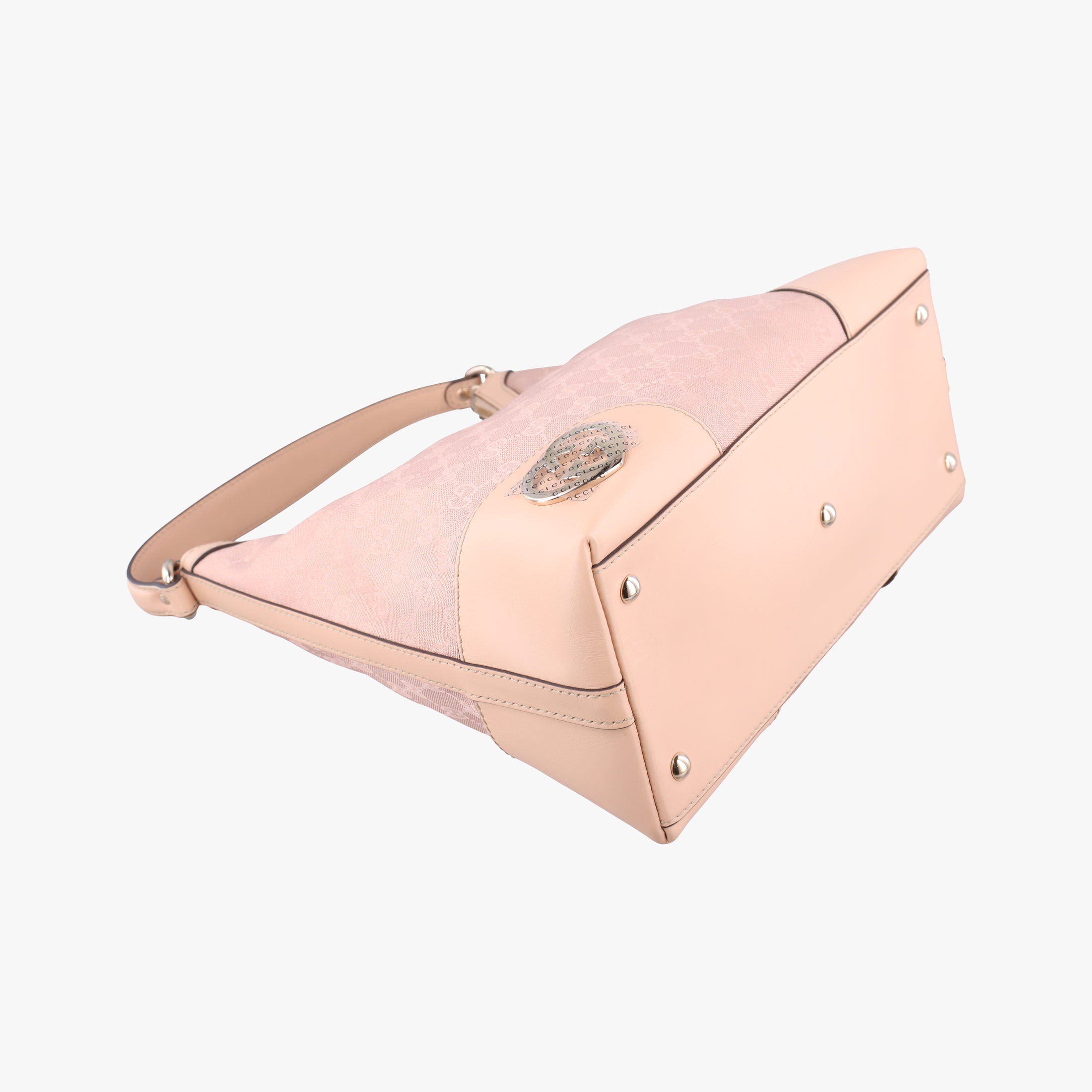 Vintage Gucci Lovely Hobo Pink×beige canvas×Leather 257070 shoulderbag | stylenewstar