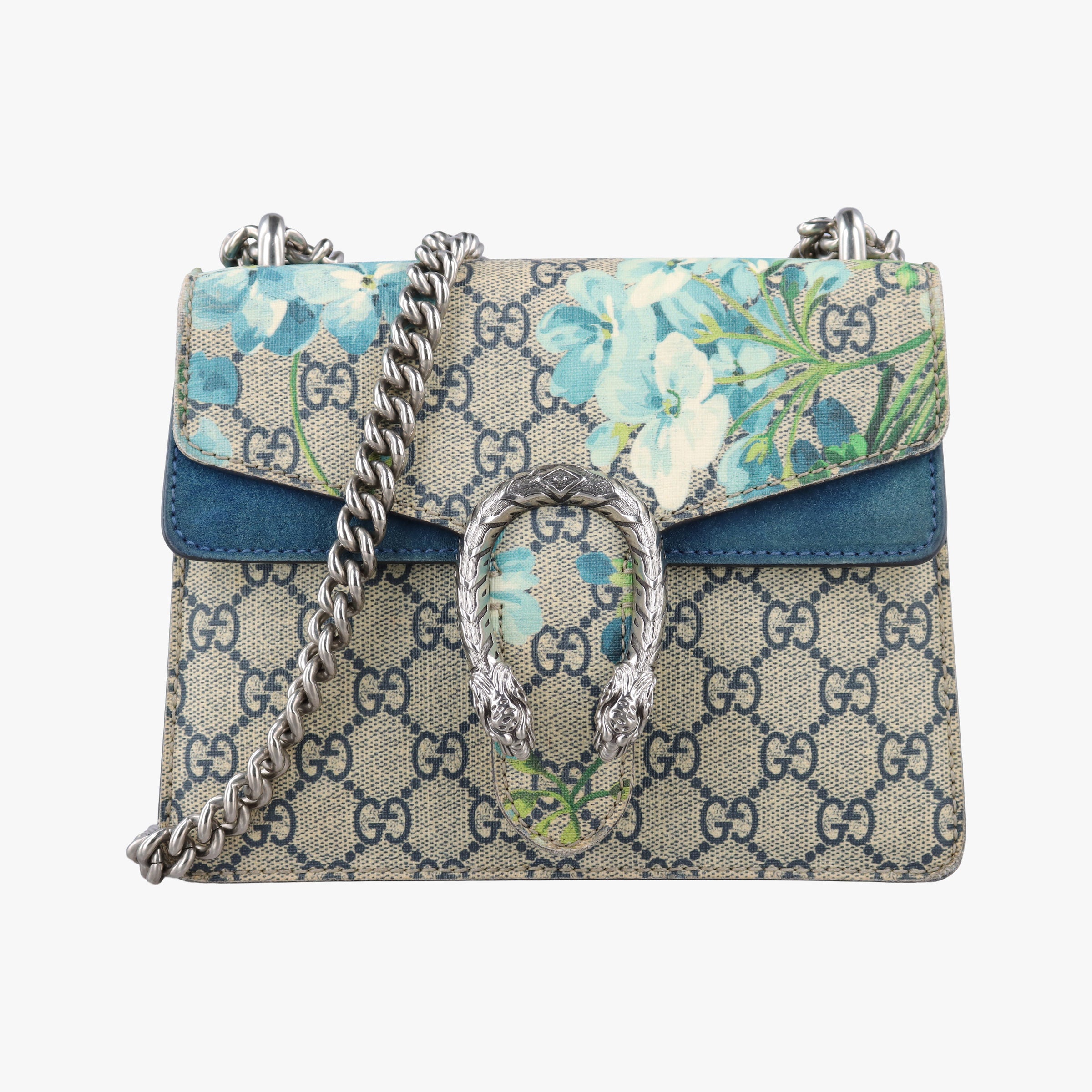 Secondhand Gucci Dionysus Beige×blue×Multicolour PVC coated canvas × suede 421970 shoulderbag | stylenewstar