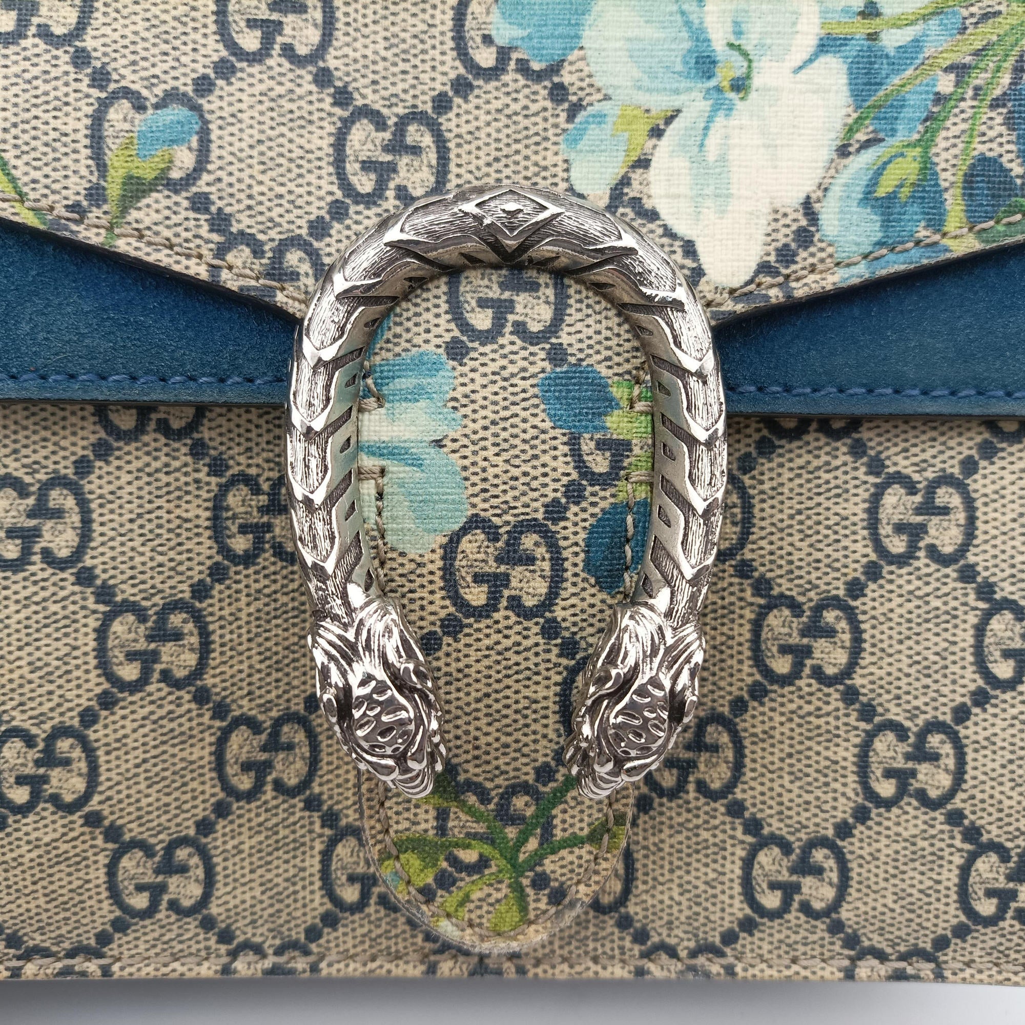 Secondhand Gucci Dionysus Beige×blue×Multicolour PVC coated canvas × suede 421970 shoulderbag | stylenewstar