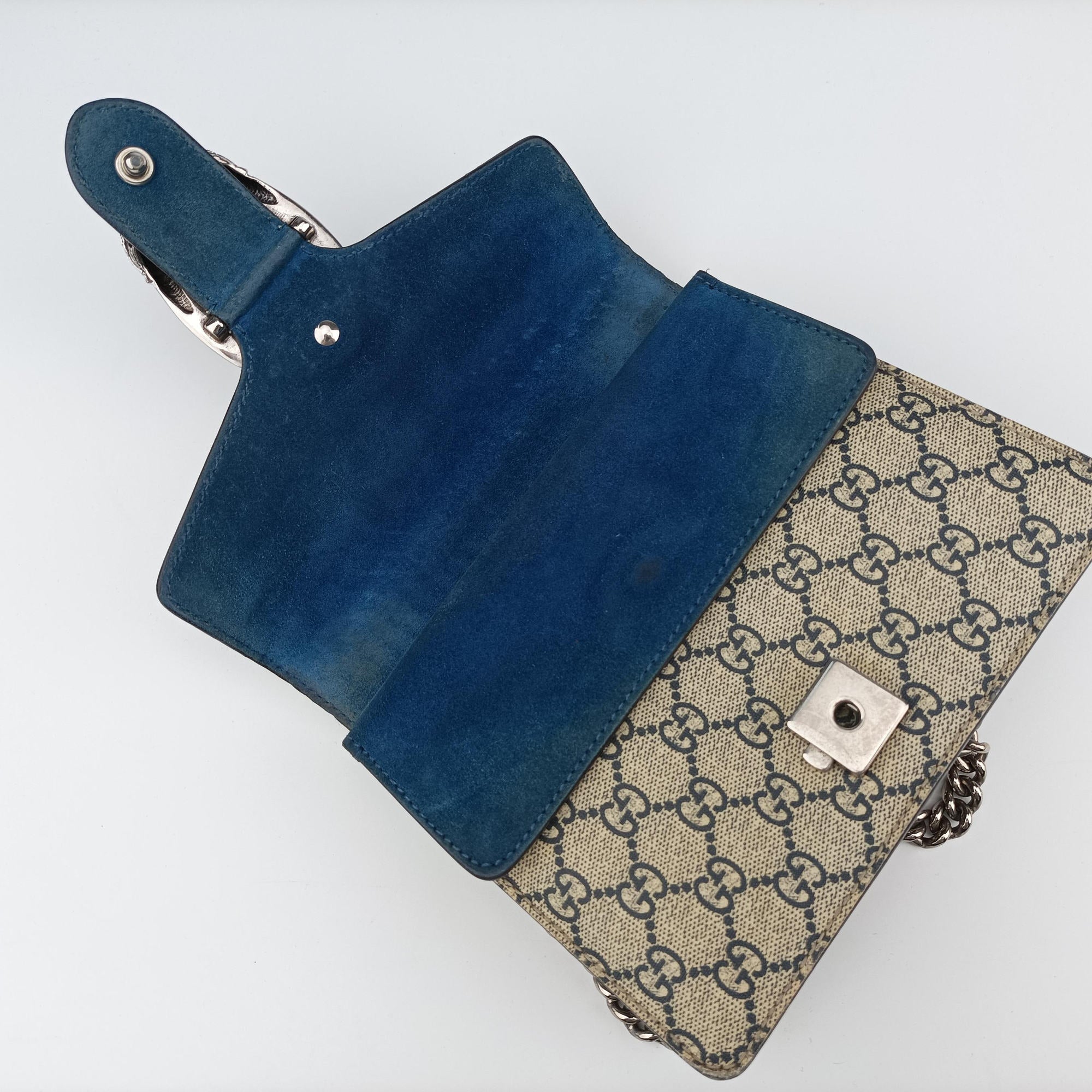 Secondhand Gucci Dionysus Beige×blue×Multicolour PVC coated canvas × suede 421970 shoulderbag | stylenewstar