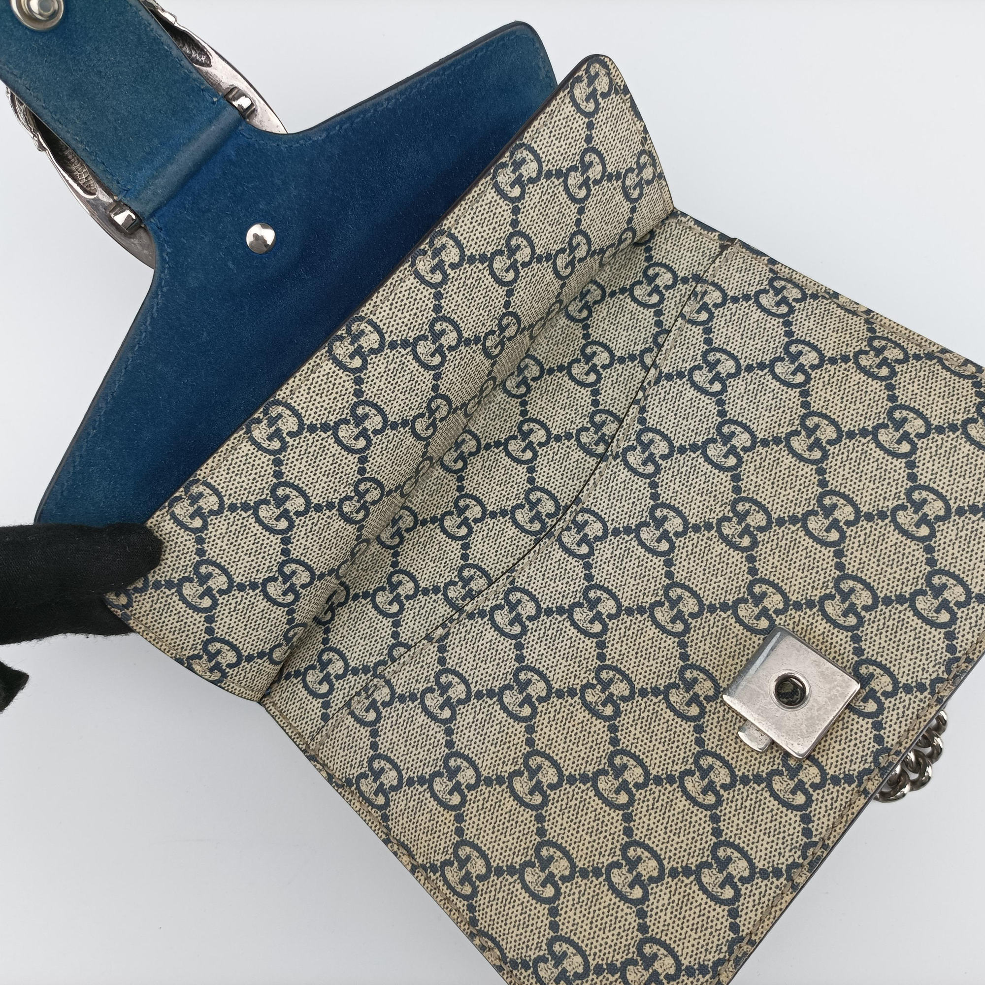 Secondhand Gucci Dionysus Beige×blue×Multicolour PVC coated canvas × suede 421970 shoulderbag | stylenewstar
