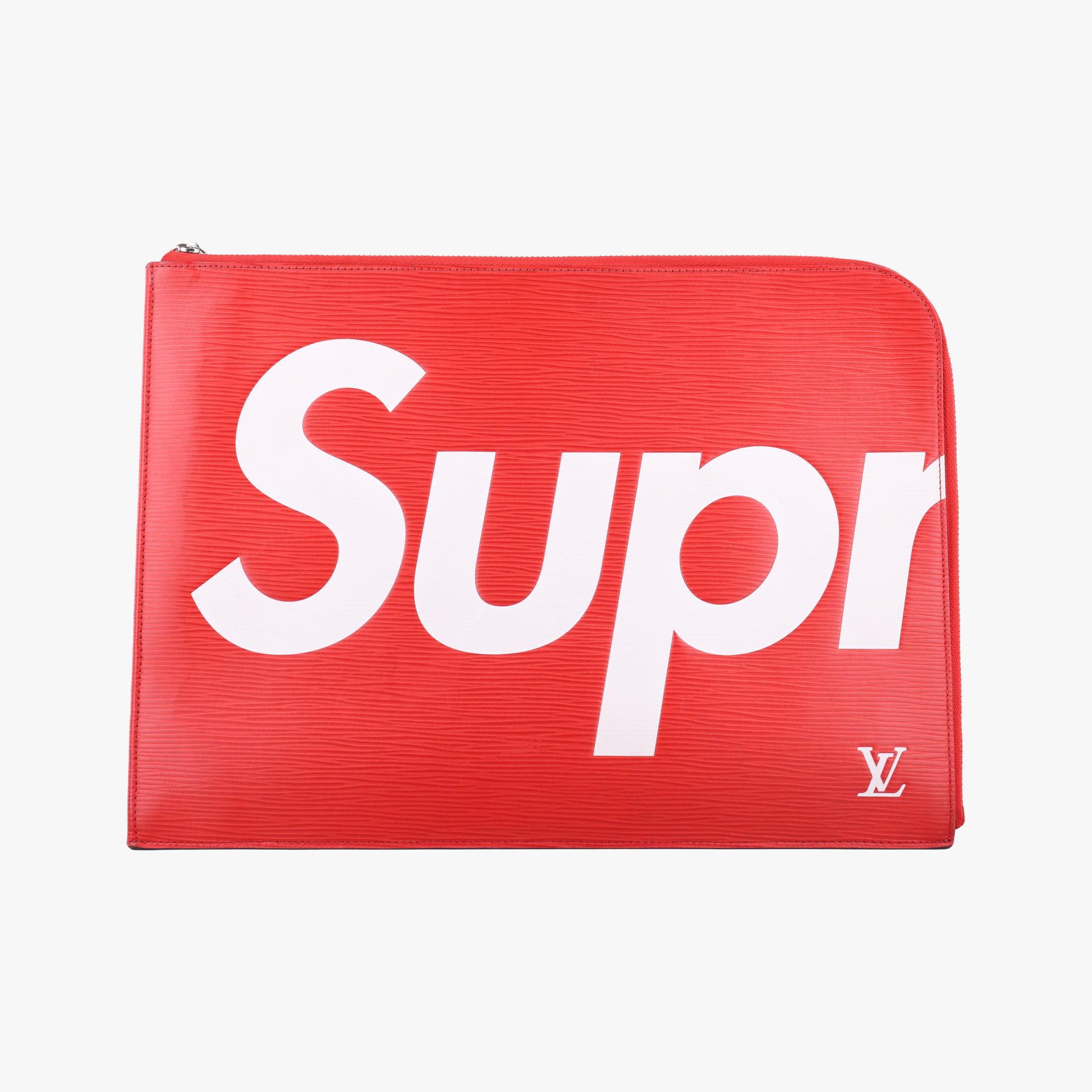 Pre-owned Louis Vuitton Pochette Jour GM Supreme Collaboration ROUGE×white epi M67722 clutchbag | stylenewstar