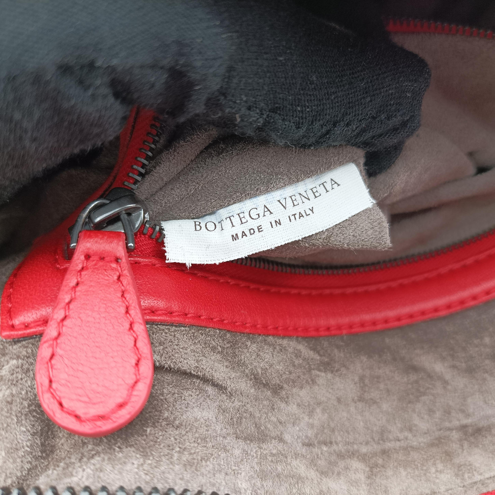 Vintage Bottega Veneta NODINI Intrecciato Red lambskin  shoulderbag | stylenewstar