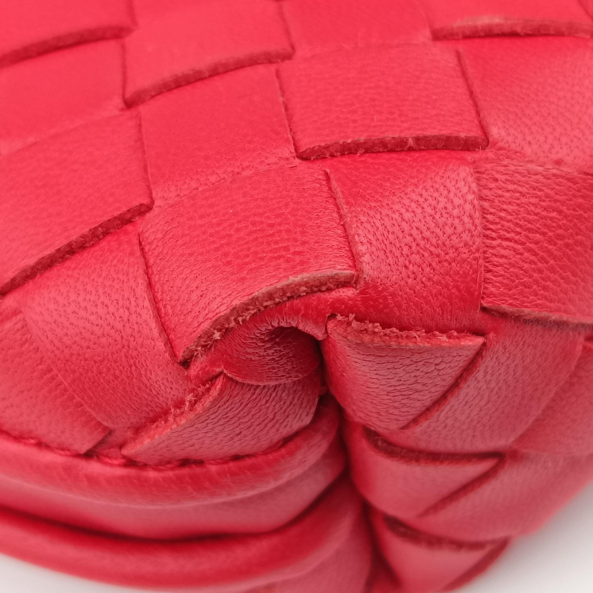 Vintage Bottega Veneta NODINI Intrecciato Red lambskin  shoulderbag | stylenewstar