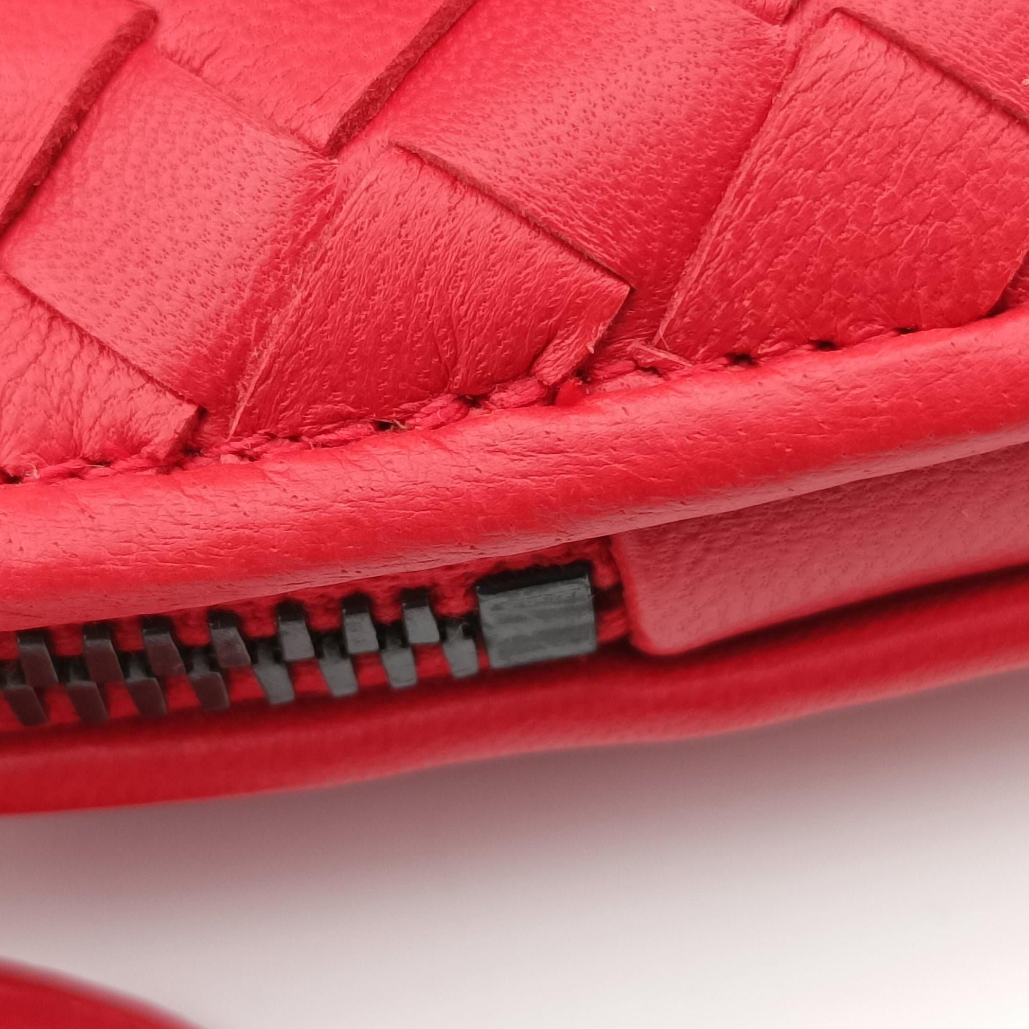 Vintage Bottega Veneta NODINI Intrecciato Red lambskin  shoulderbag | stylenewstar