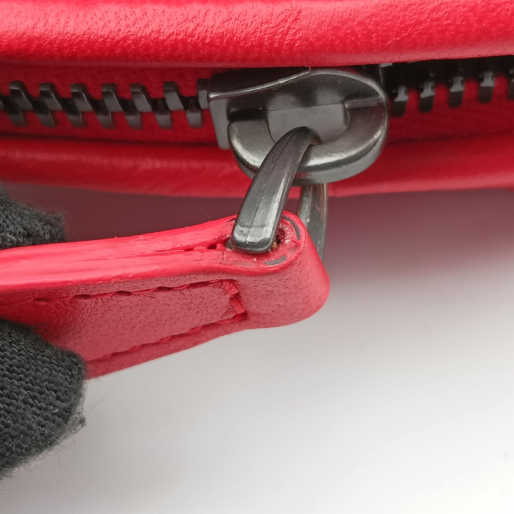 Vintage Bottega Veneta NODINI Intrecciato Red lambskin  shoulderbag | stylenewstar