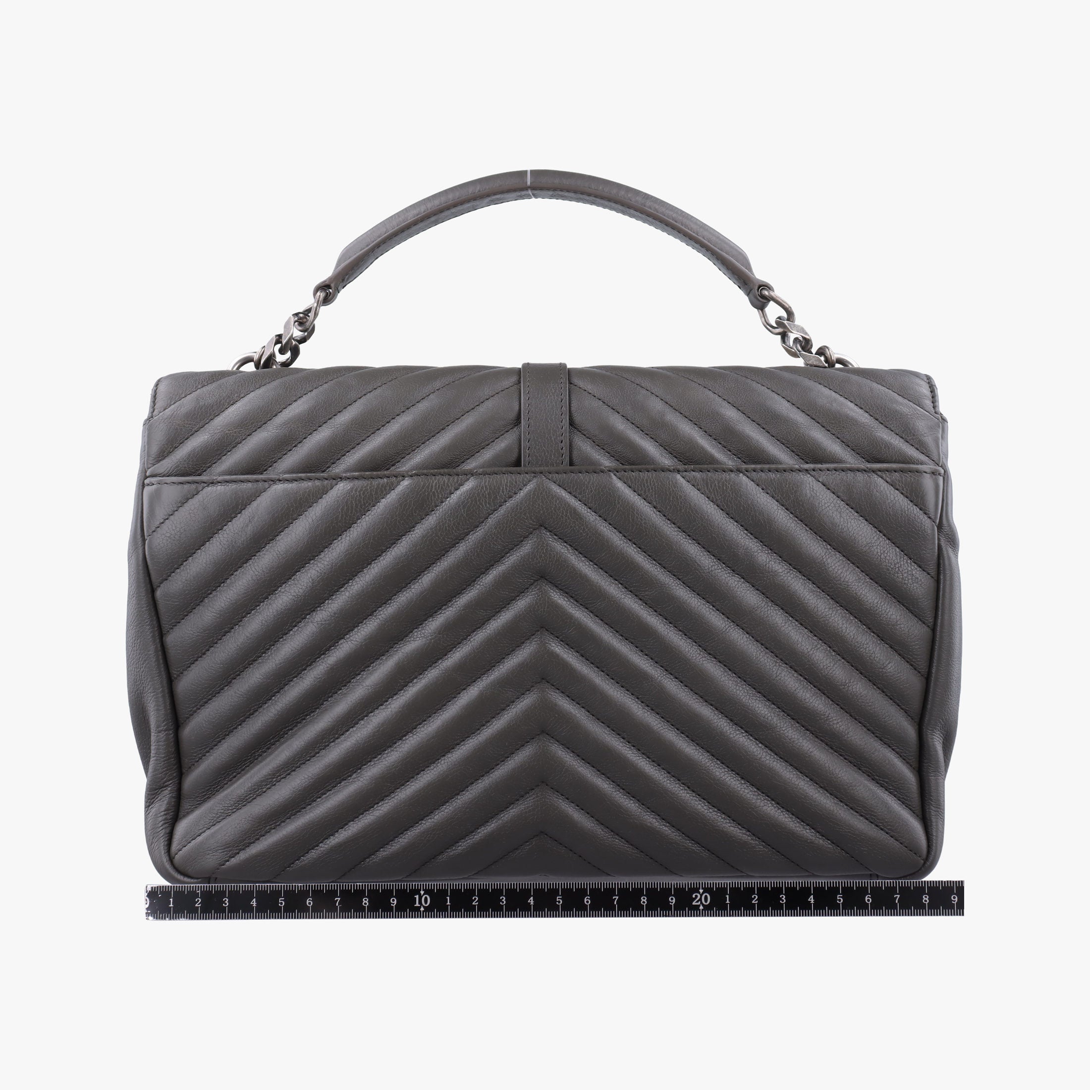 Secondhand Yves Saint Laurent COLLEGE Grey Leather 392738 shoulderbag | stylenewstar