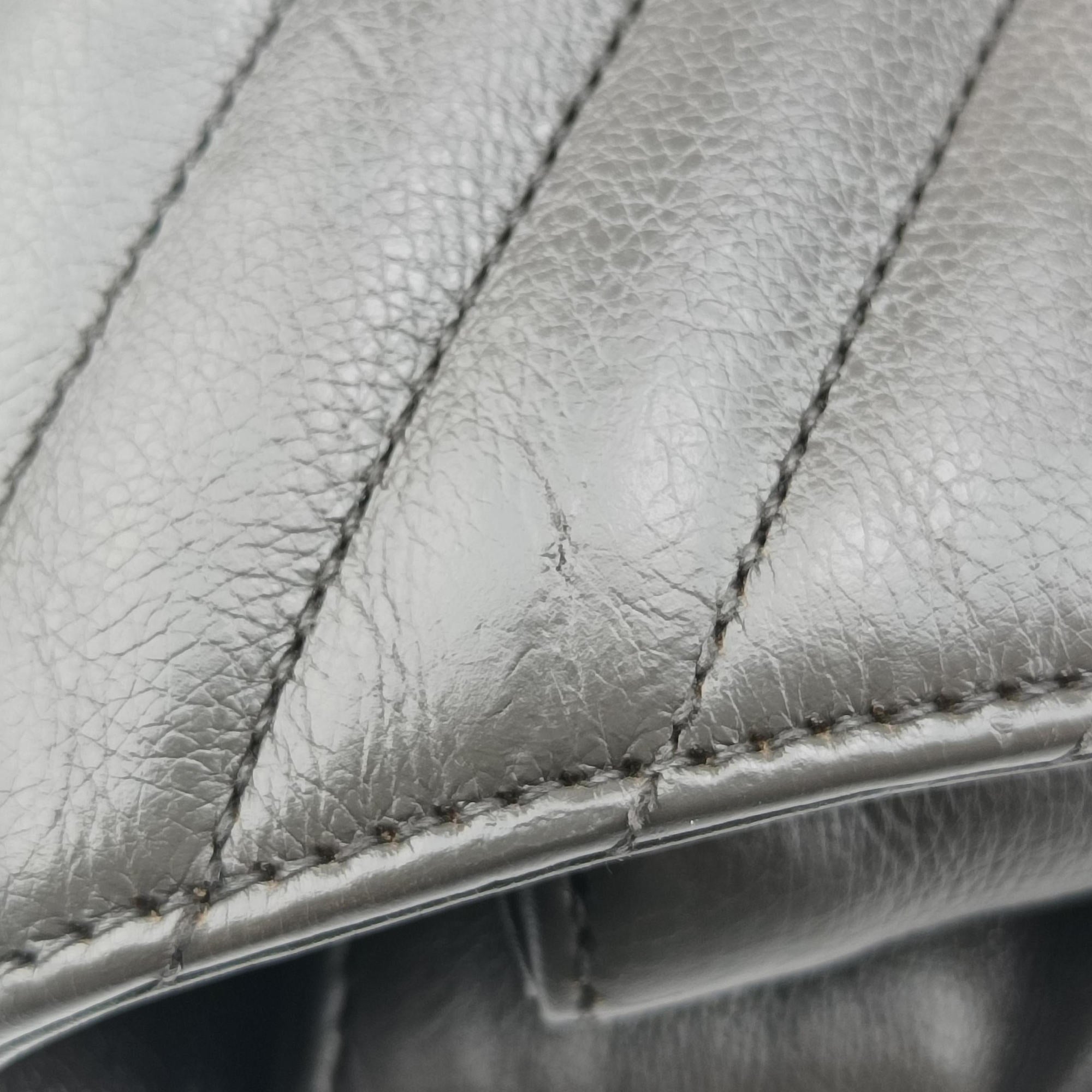 Secondhand Yves Saint Laurent COLLEGE Grey Leather 392738 shoulderbag | stylenewstar