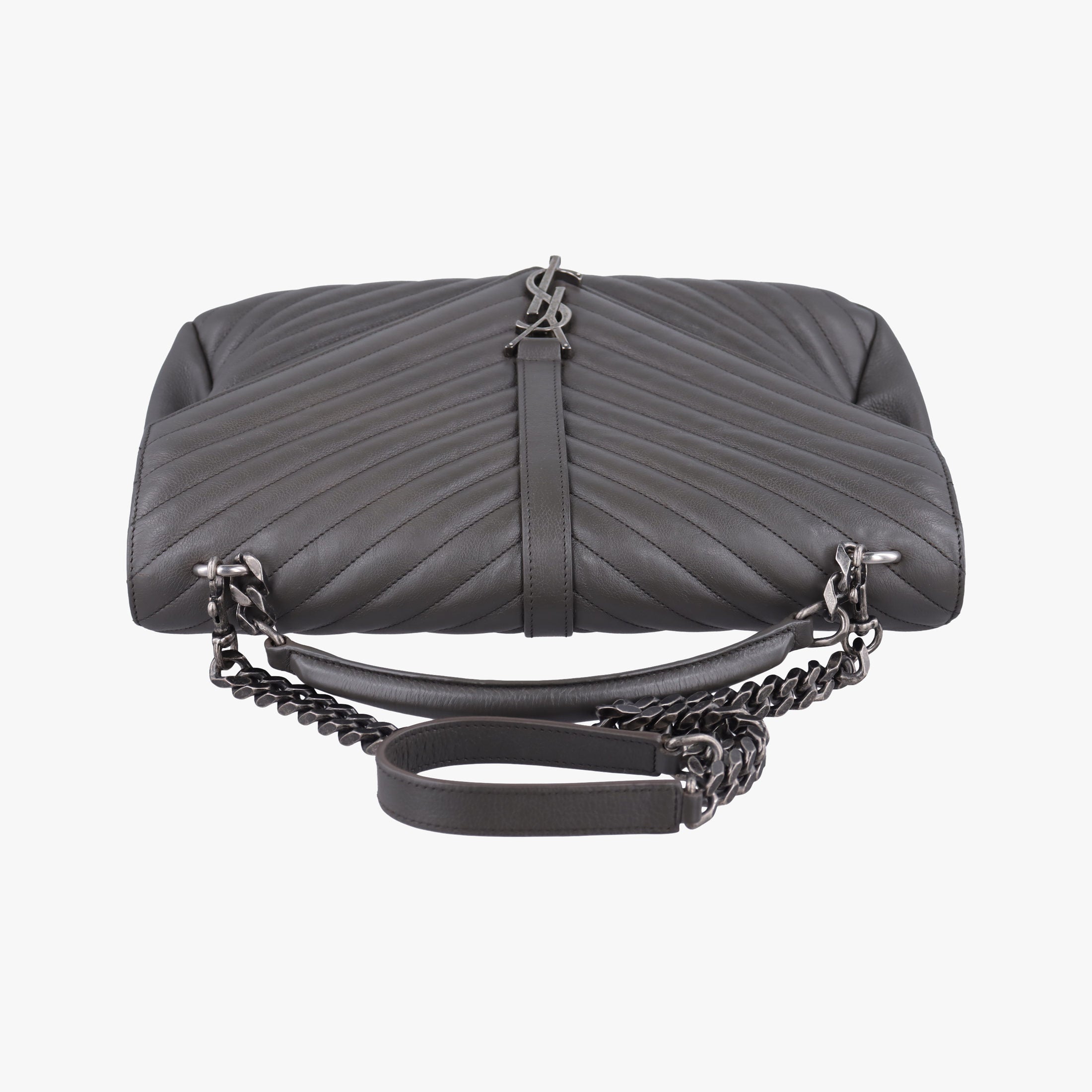 Secondhand Yves Saint Laurent COLLEGE Grey Leather 392738 shoulderbag | stylenewstar