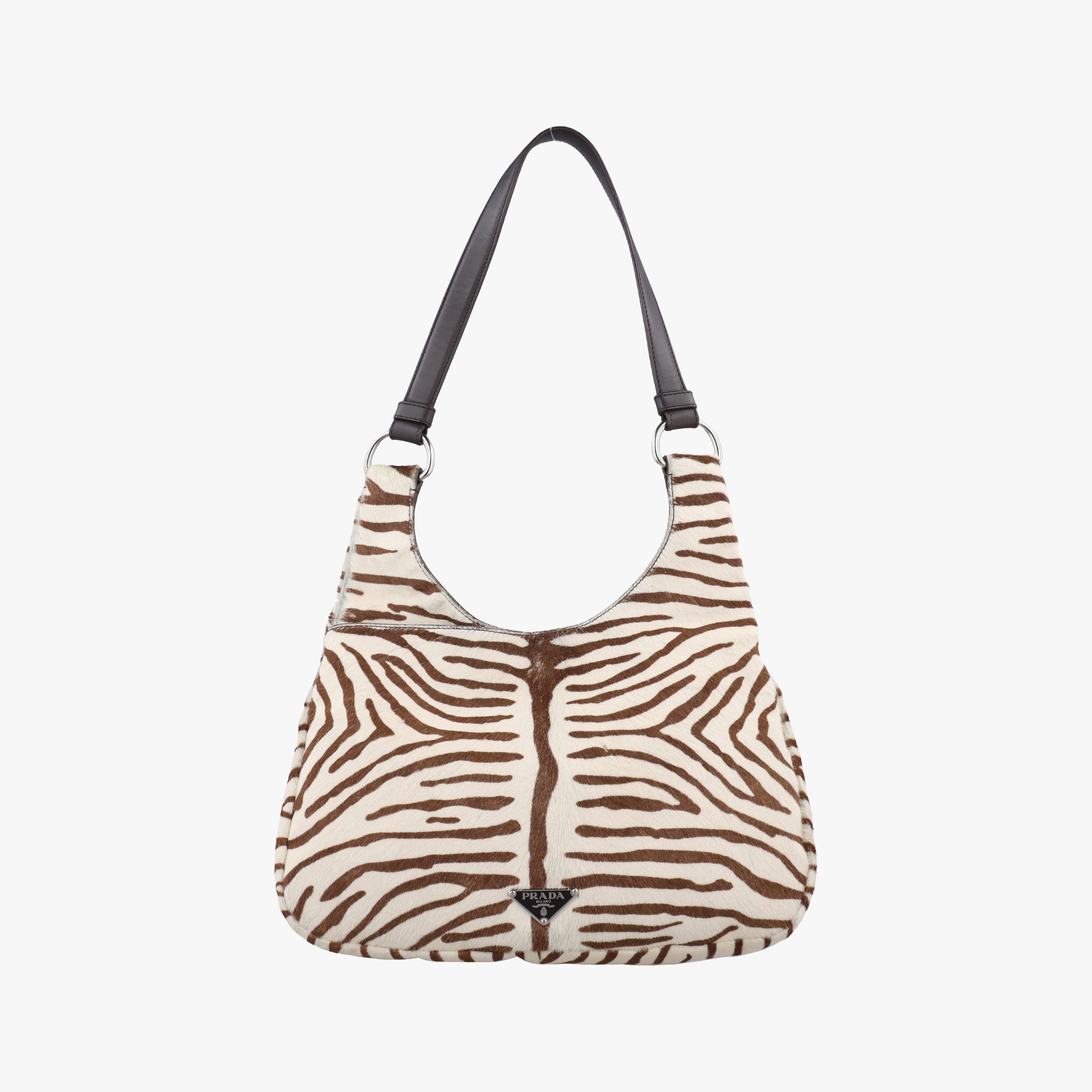 Vintage Prada AnimalierZebra Print Brown×White Moro Pony Hair  shoulderbag | stylenewstar