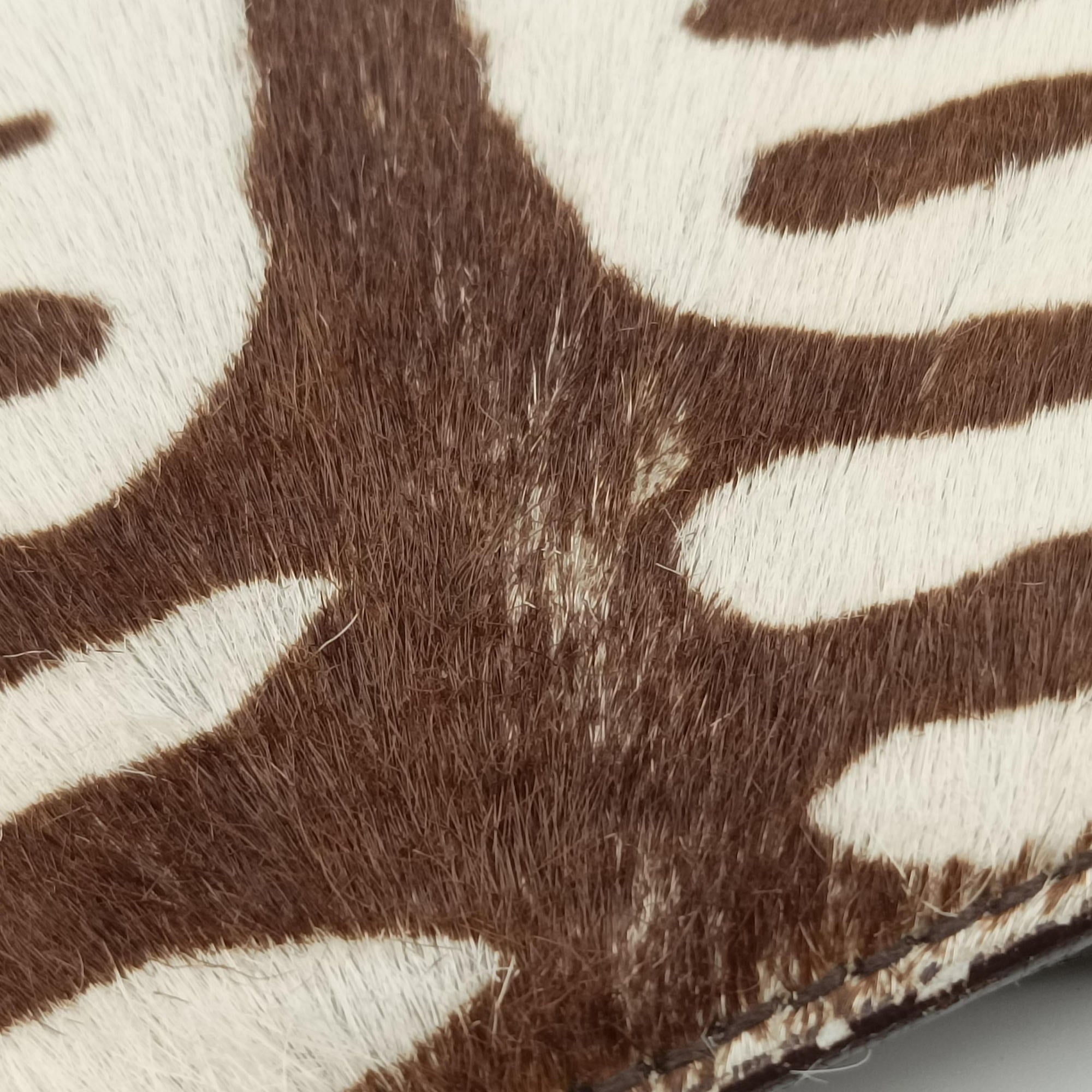 Vintage Prada AnimalierZebra Print Brown×White Moro Pony Hair  shoulderbag | stylenewstar