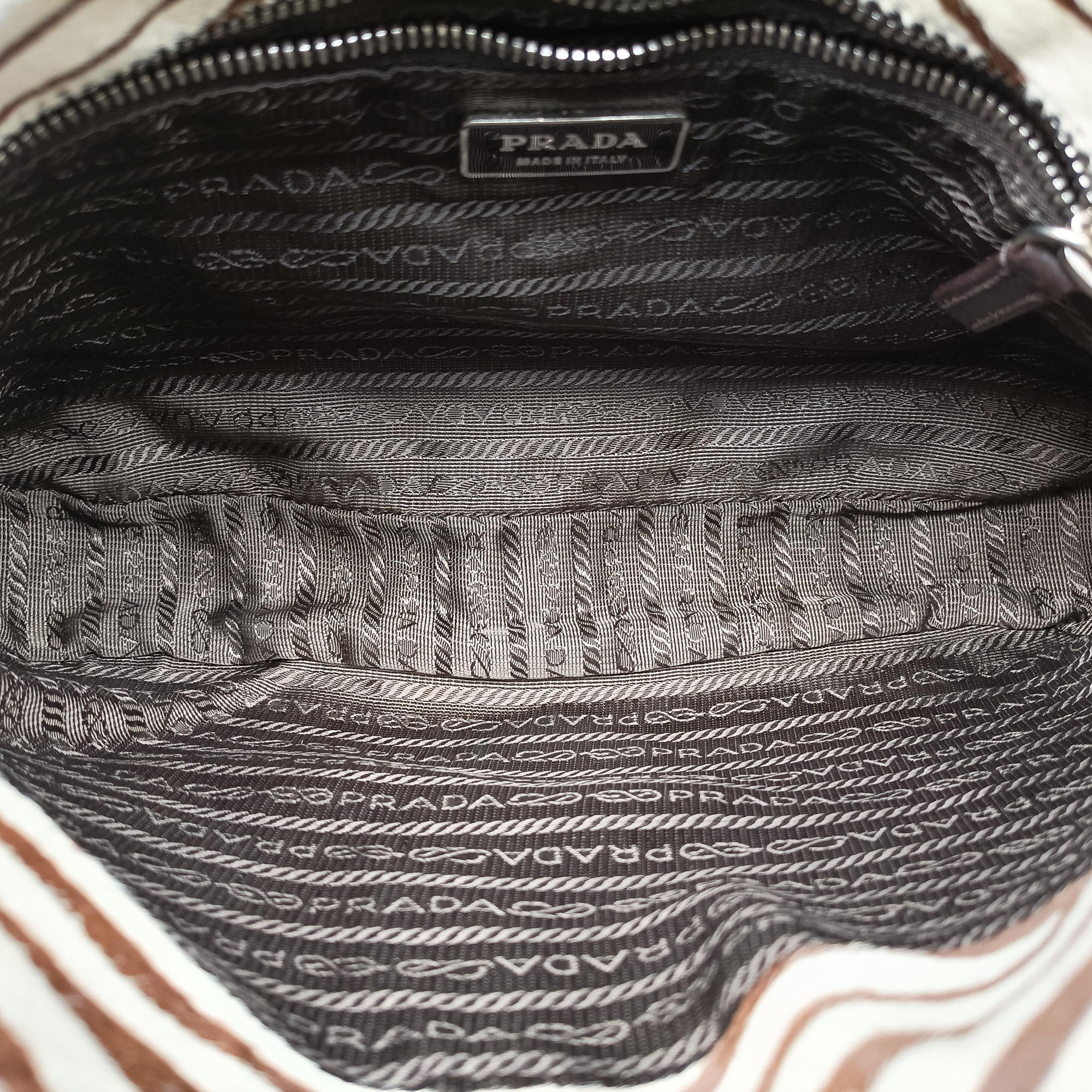 Vintage Prada AnimalierZebra Print Brown×White Moro Pony Hair  shoulderbag | stylenewstar