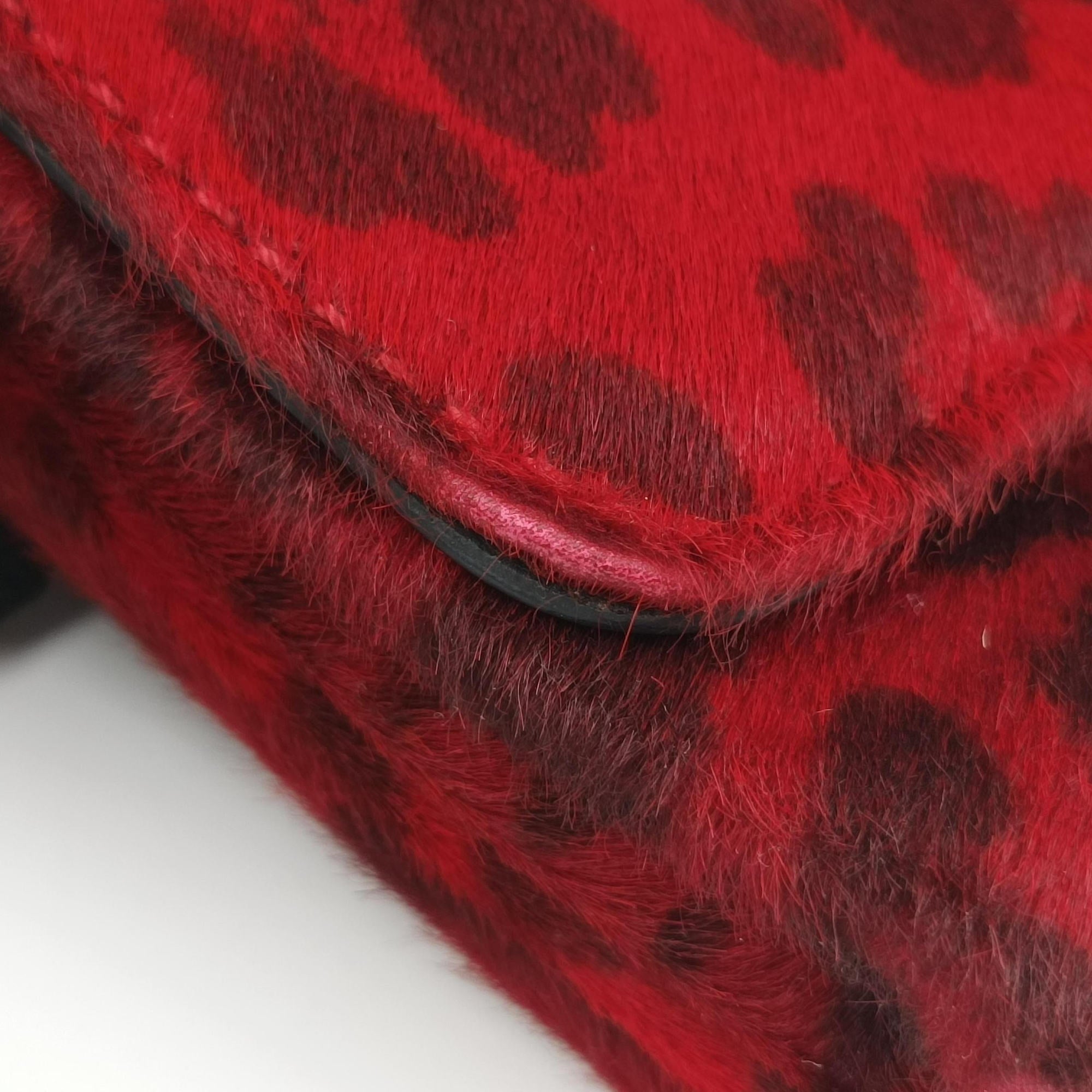 Pre-owned Valentino Va Va Voom Red ponyhair  shoulderbag | stylenewstar