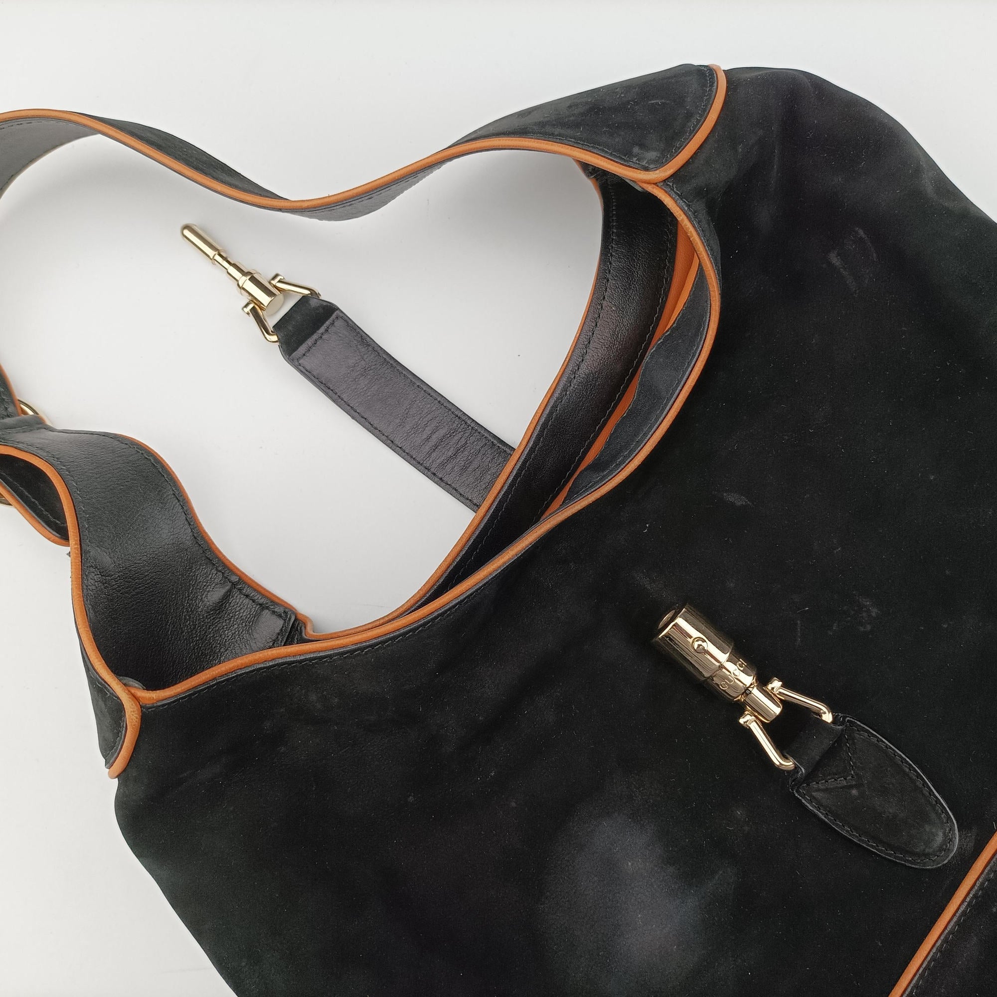 Vintage Gucci New Jackie Black Suede 277520 shoulderbag | stylenewstar
