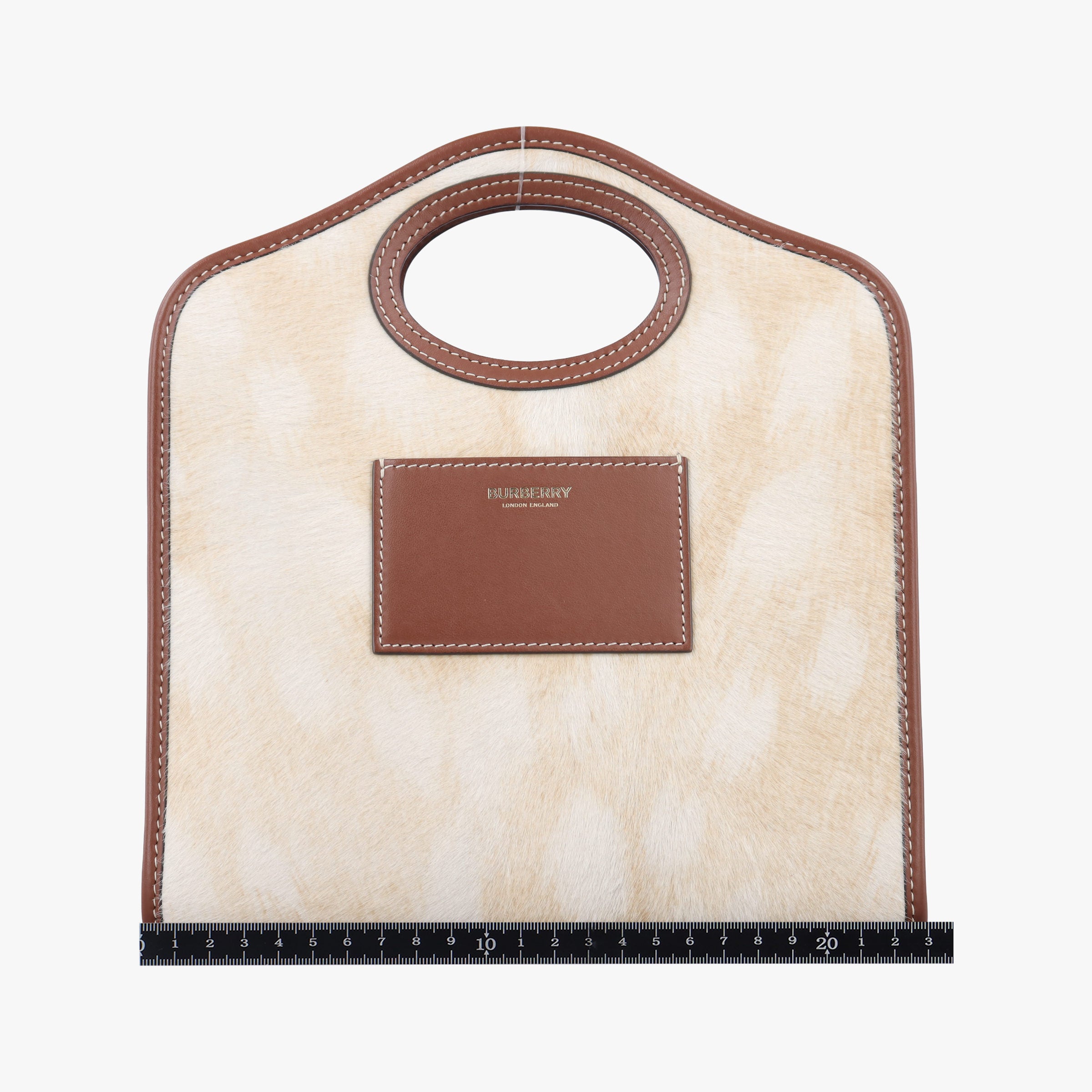 Secondhand Burberry Mini Deer Print Pocket beige×Brown leather×ponyhair  shoulderbag | stylenewstar