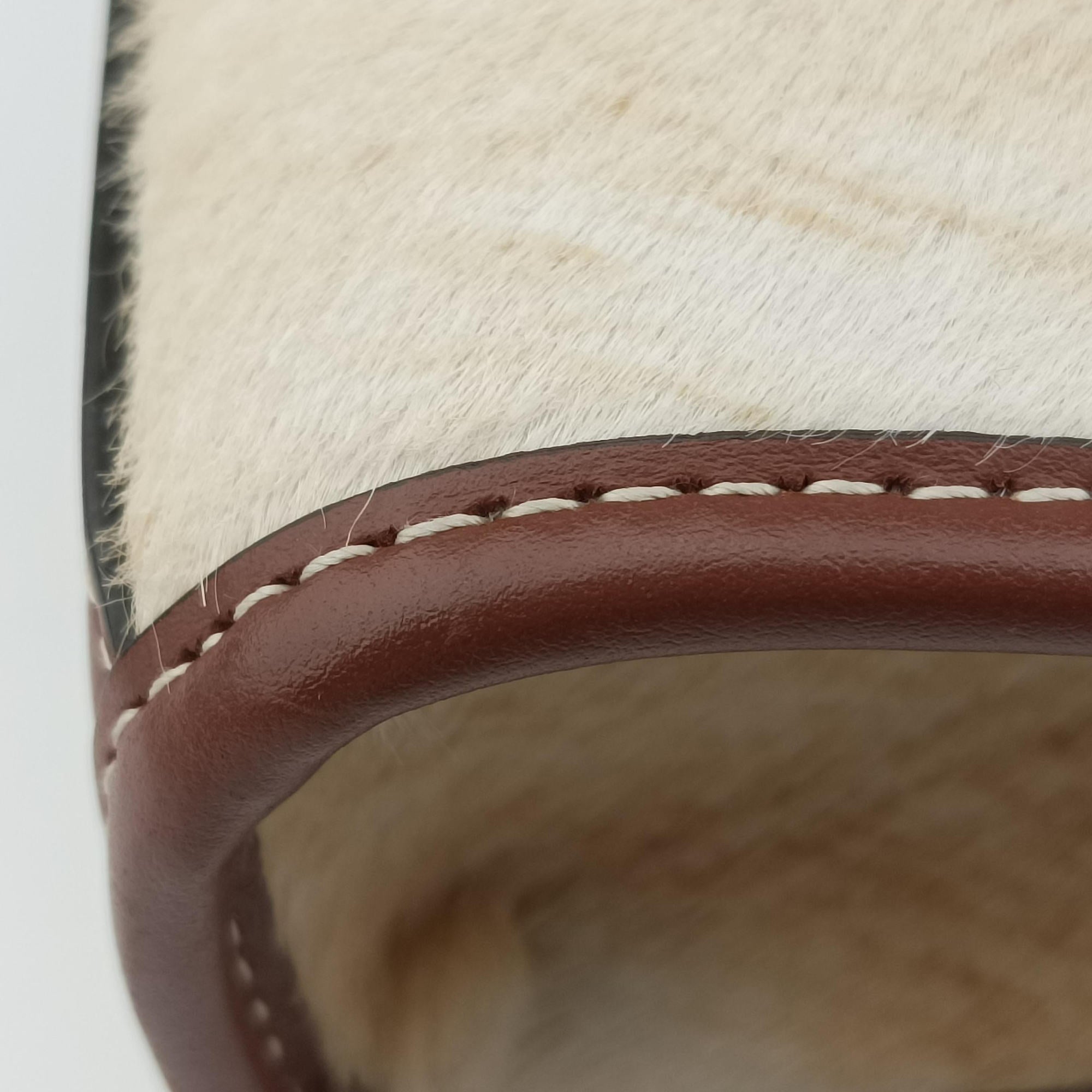 Secondhand Burberry Mini Deer Print Pocket beige×Brown leather×ponyhair  shoulderbag | stylenewstar