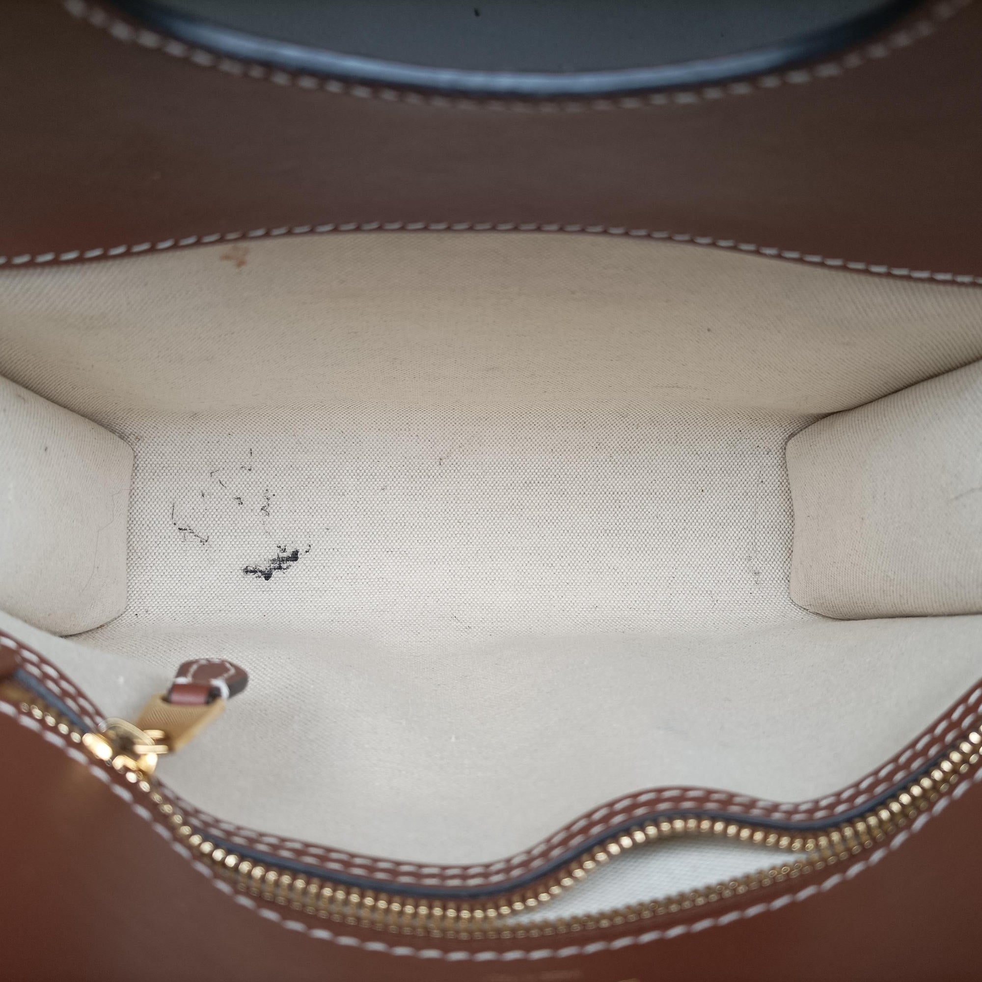 Secondhand Burberry Mini Deer Print Pocket beige×Brown leather×ponyhair  shoulderbag | stylenewstar