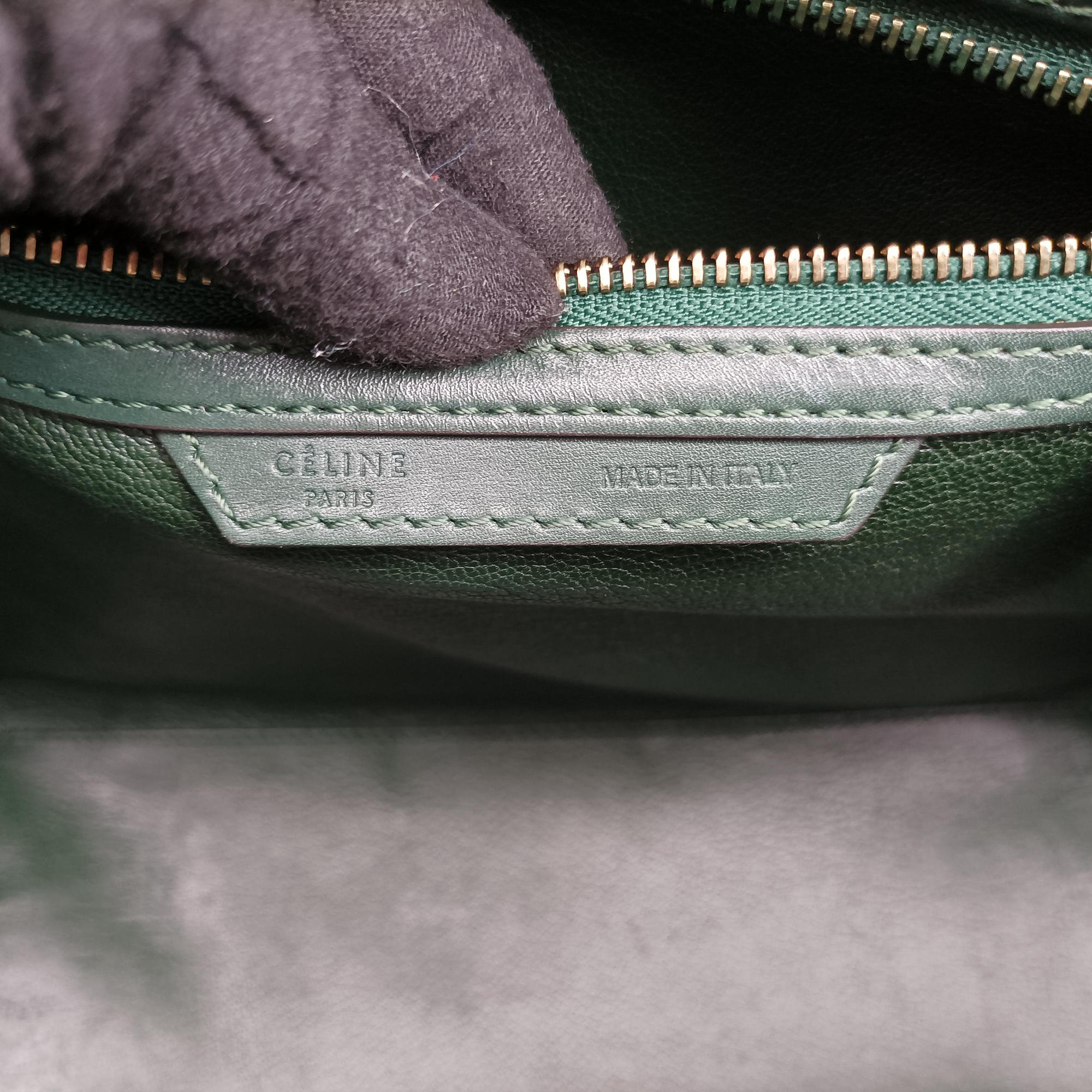 Pre-owned Celine Luggage Mini Shopper Green Leather  handbag | stylenewstar