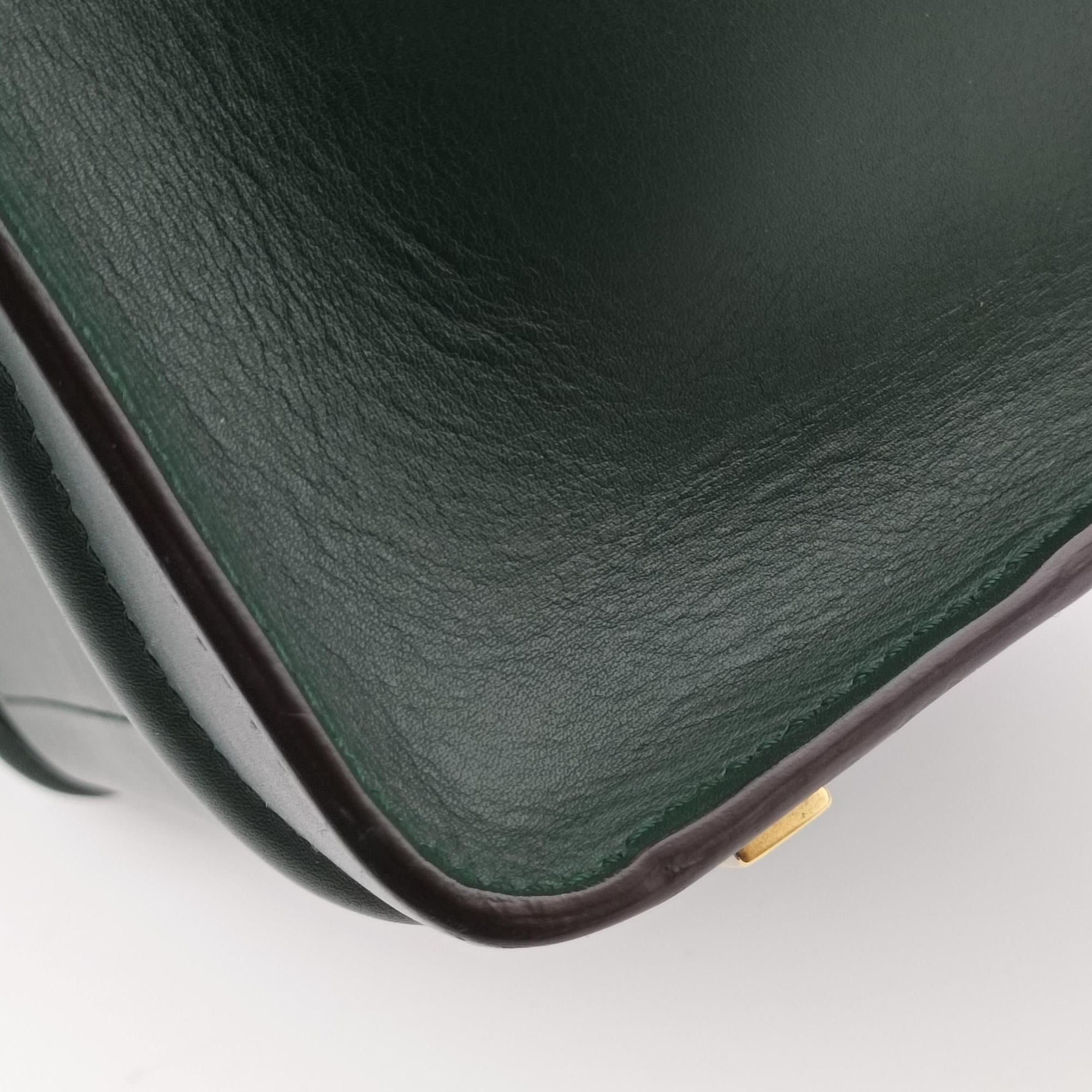 Pre-owned Celine Luggage Mini Shopper Green Leather  handbag | stylenewstar