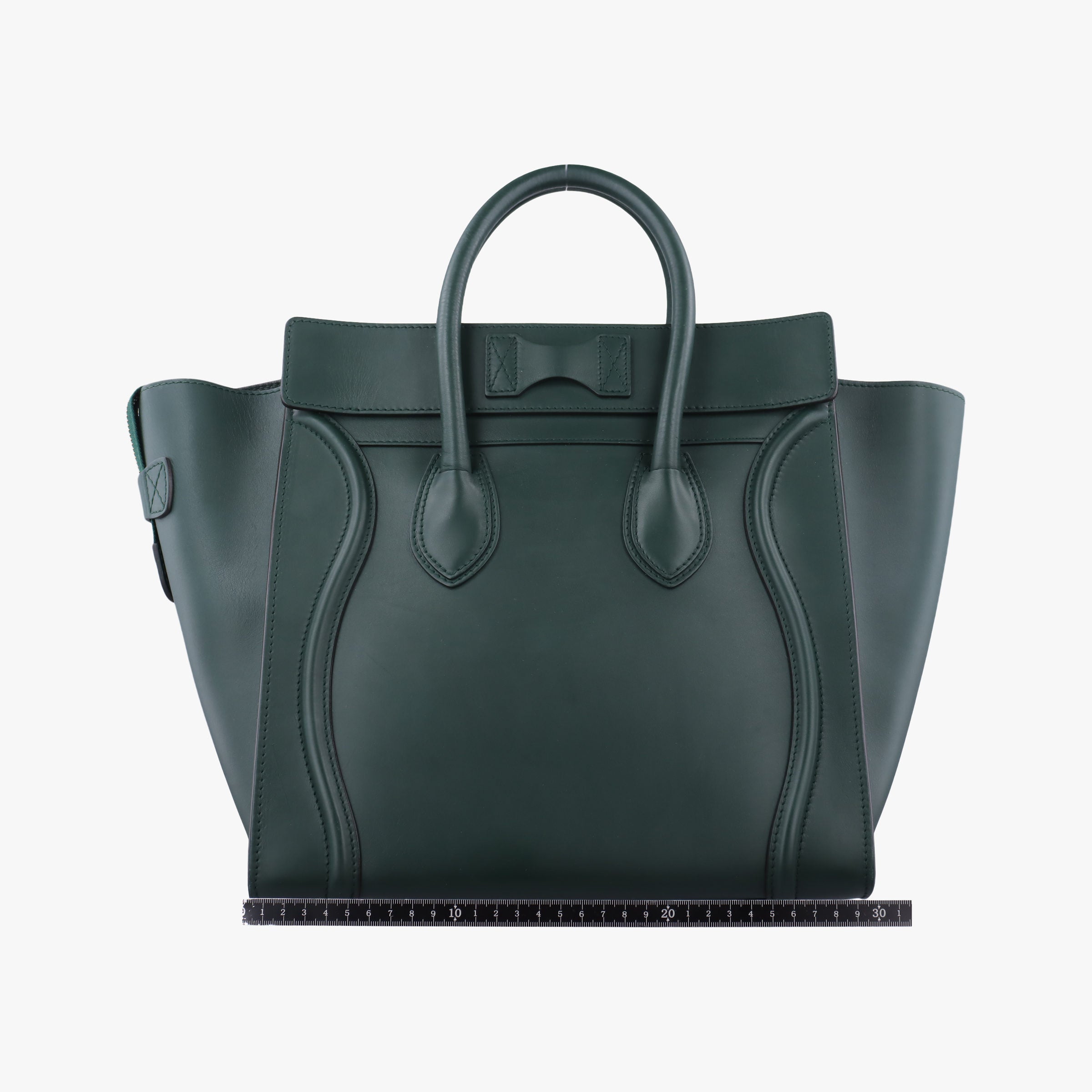 Pre-owned Celine Luggage Mini Shopper Green Leather  handbag | stylenewstar
