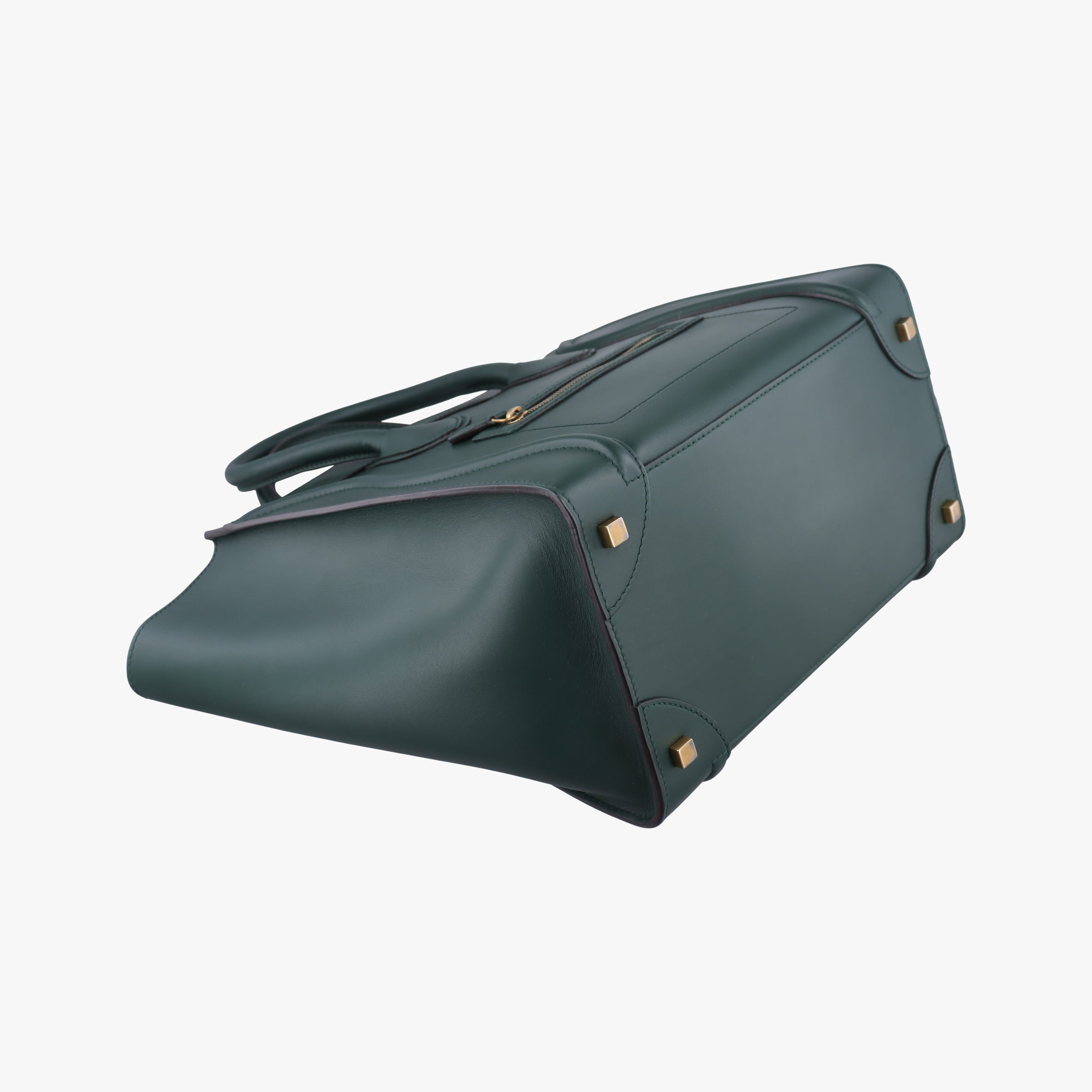 Pre-owned Celine Luggage Mini Shopper Green Leather  handbag | stylenewstar