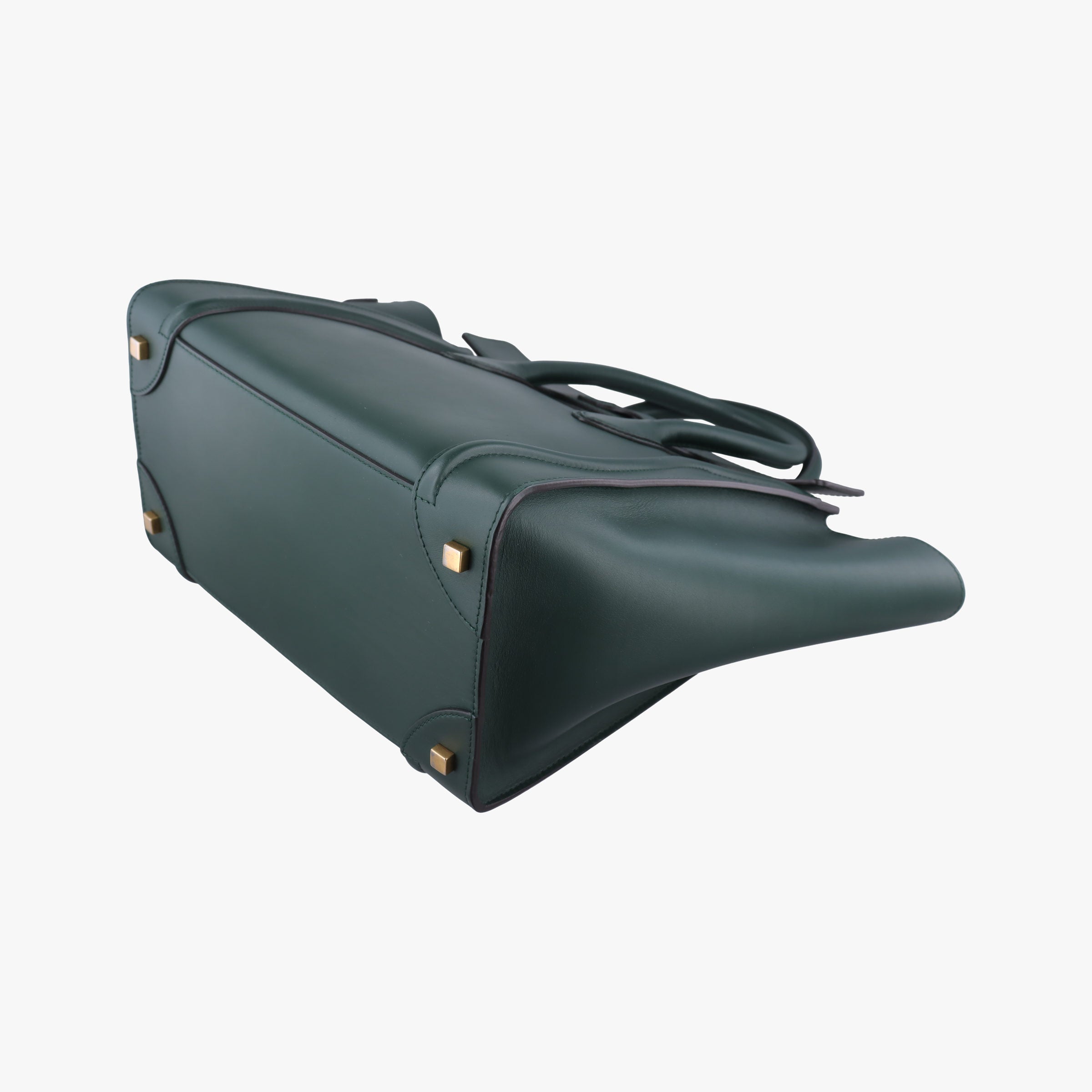 Pre-owned Celine Luggage Mini Shopper Green Leather  handbag | stylenewstar