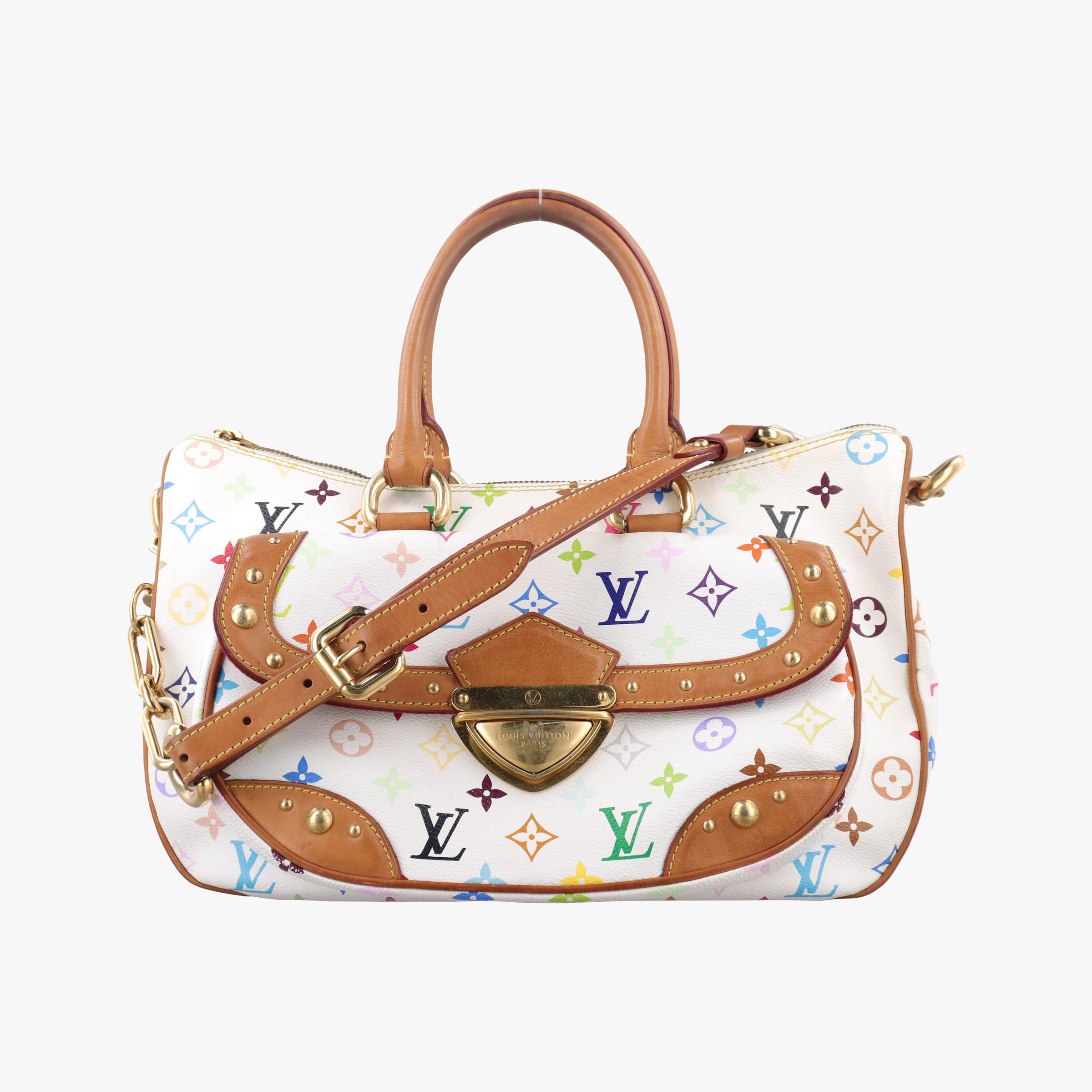 Pre-owned Louis Vuitton RITA white Monogram Multicolor M40125 shoulderbag | stylenewstar