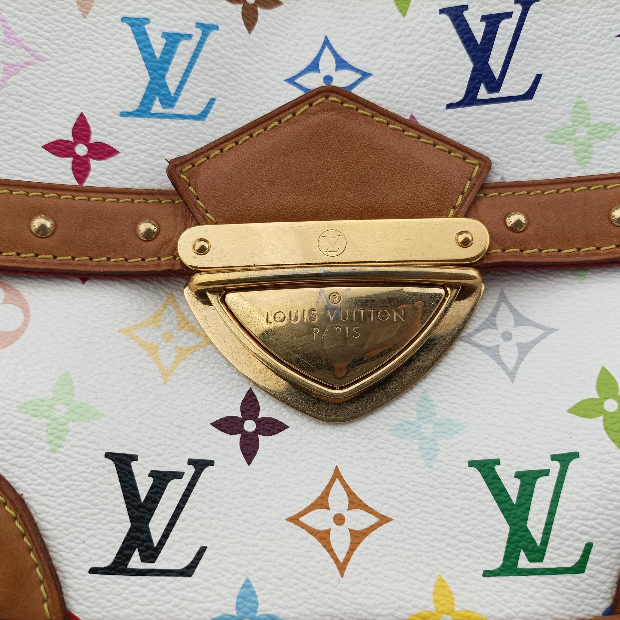 Pre-owned Louis Vuitton RITA white Monogram Multicolor M40125 shoulderbag | stylenewstar