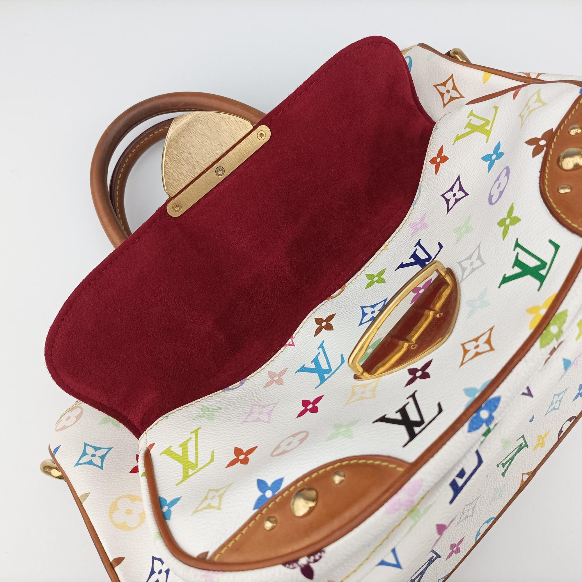 Pre-owned Louis Vuitton RITA white Monogram Multicolor M40125 shoulderbag | stylenewstar