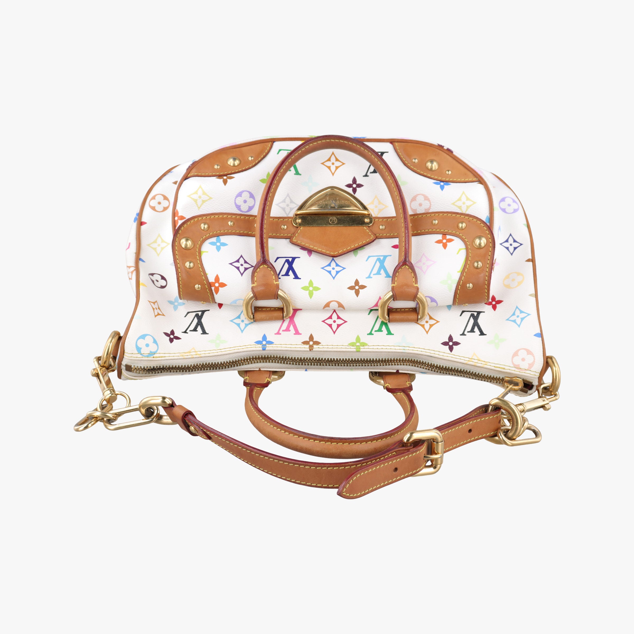 Pre-owned Louis Vuitton RITA white Monogram Multicolor M40125 shoulderbag | stylenewstar