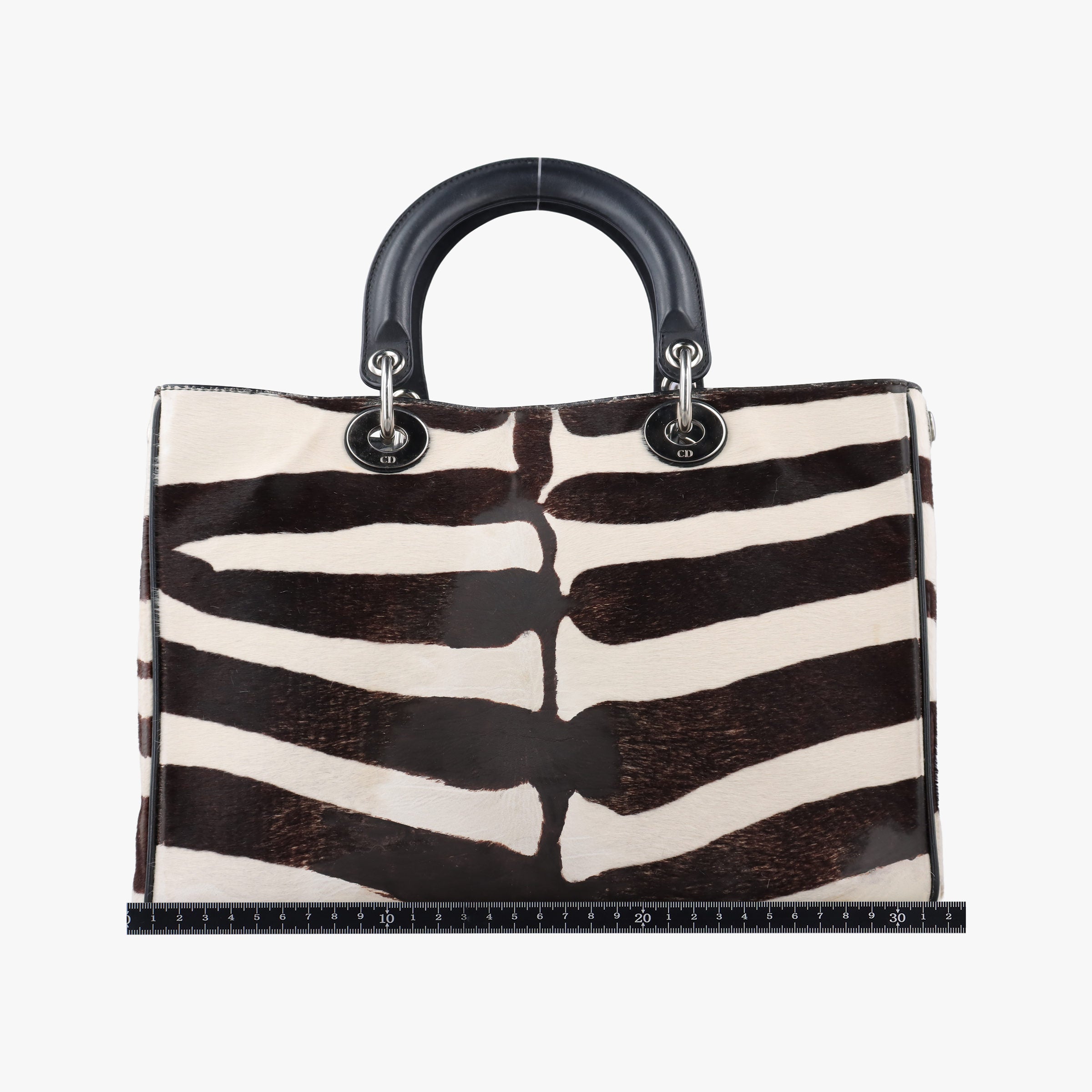 Secondhand Christian Dior Diorissimo Black × White ponyhair  shoulderbag | stylenewstar