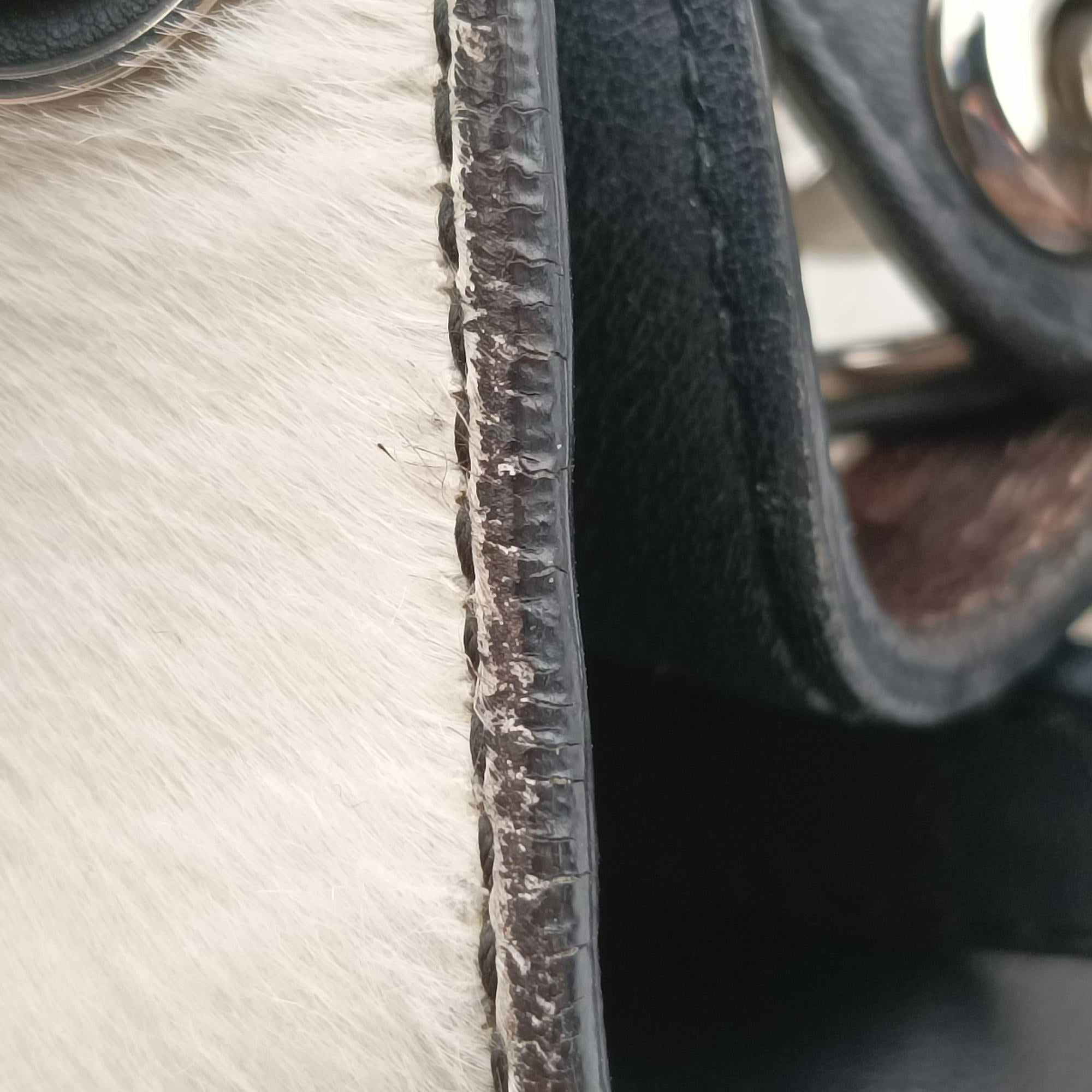 Secondhand Christian Dior Diorissimo Black × White ponyhair  shoulderbag | stylenewstar
