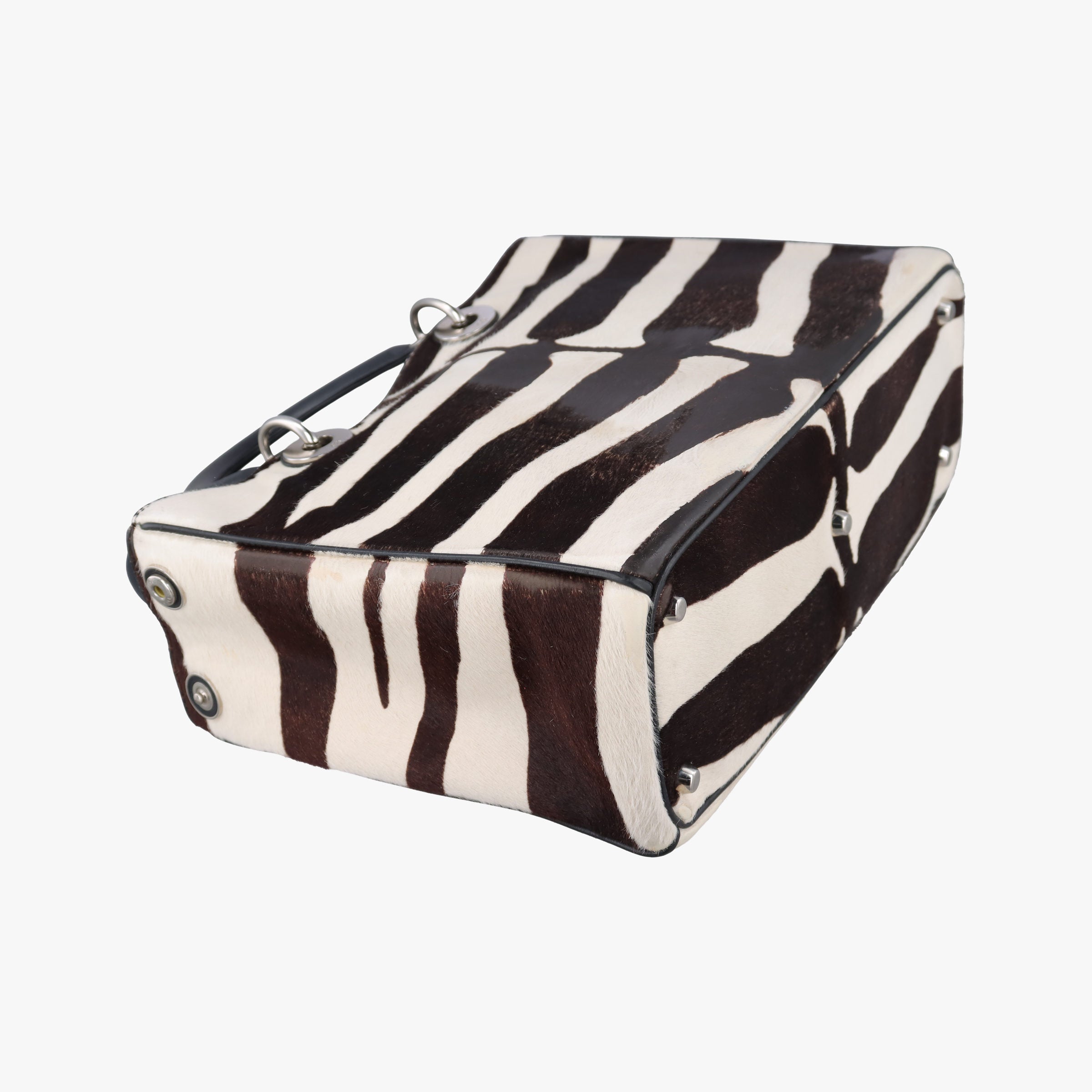 Secondhand Christian Dior Diorissimo Black × White ponyhair  shoulderbag | stylenewstar