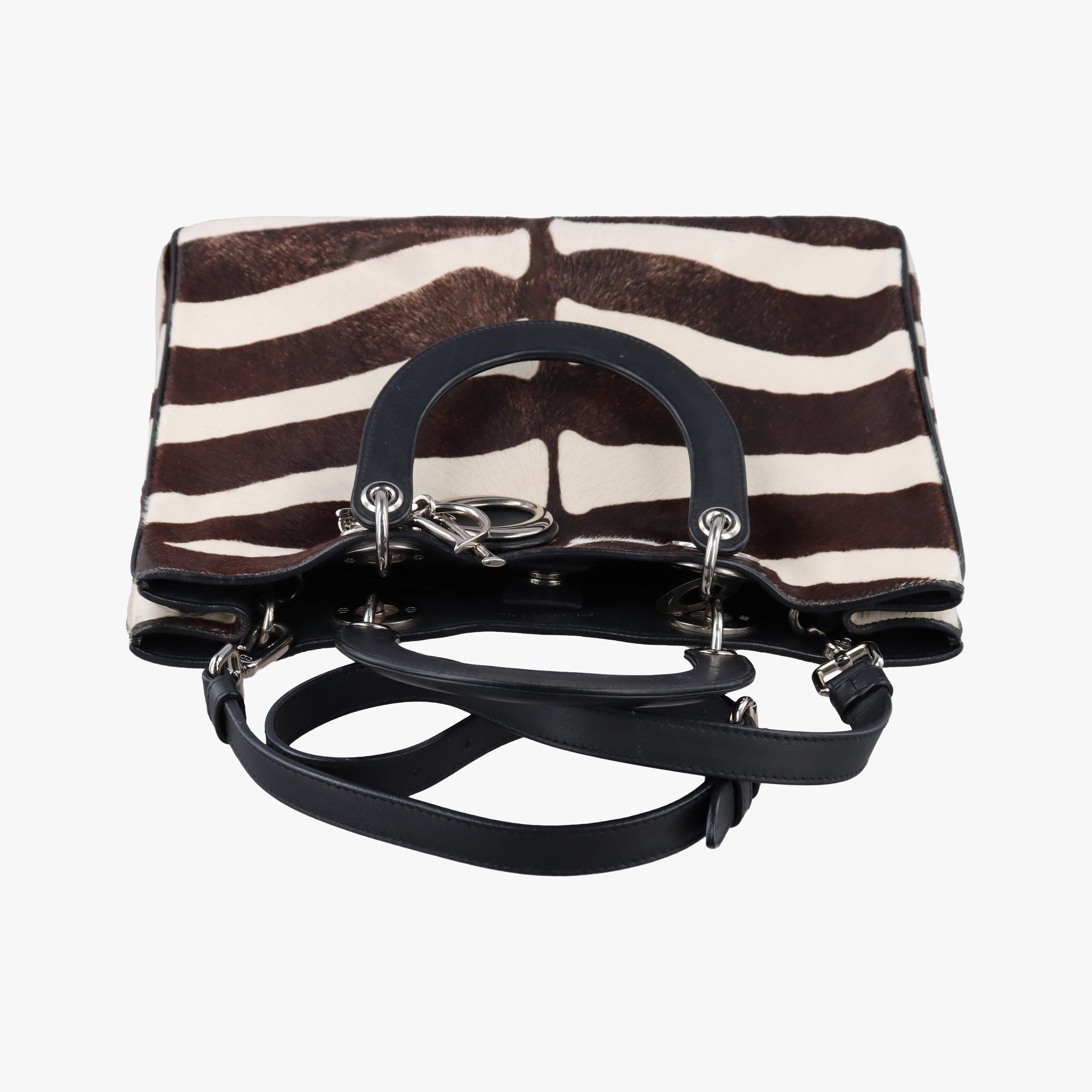 Secondhand Christian Dior Diorissimo Black × White ponyhair  shoulderbag | stylenewstar