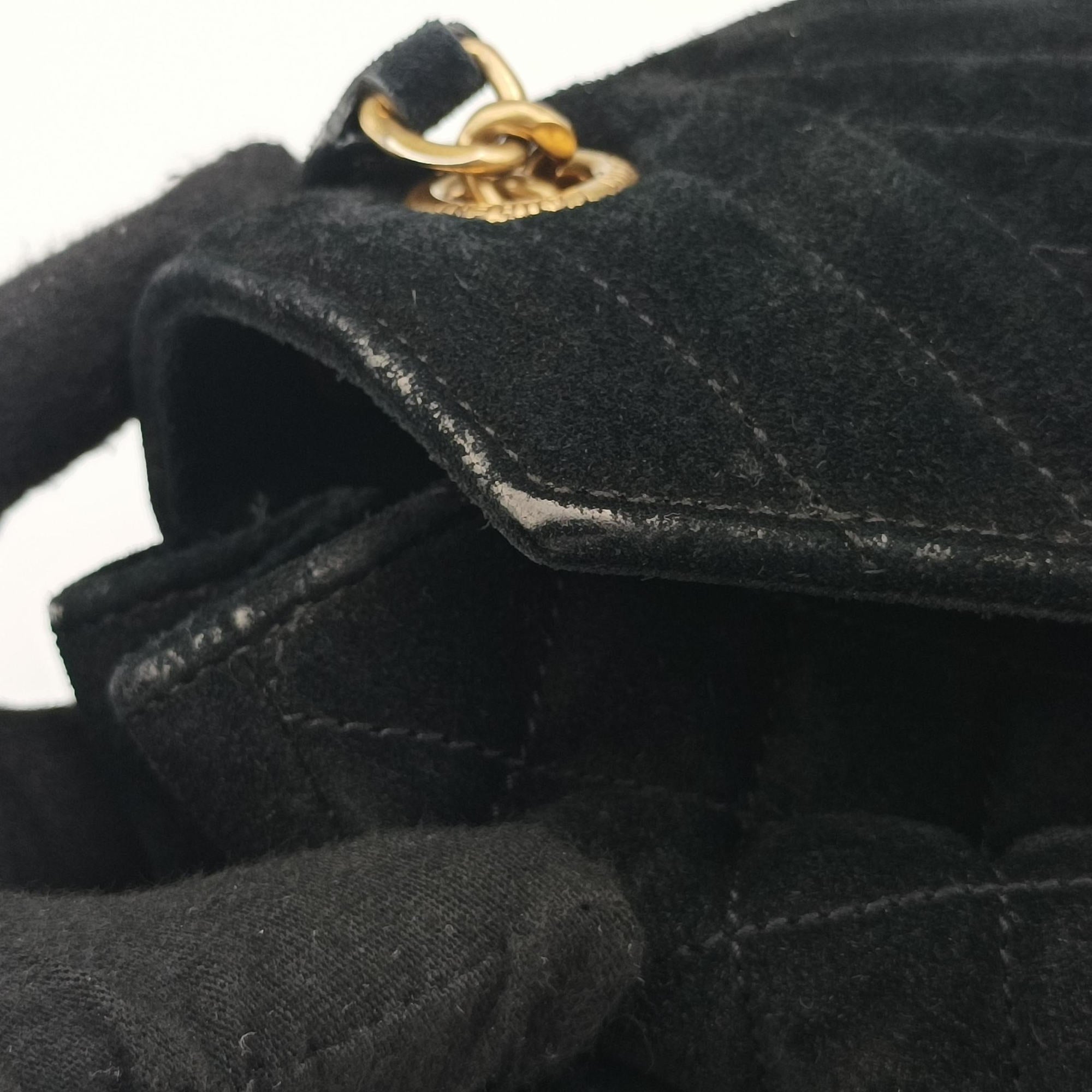 Pre-owned Yves Saint Laurent ENVELOPE Black Suede 428125 shoulderbag | stylenewstar