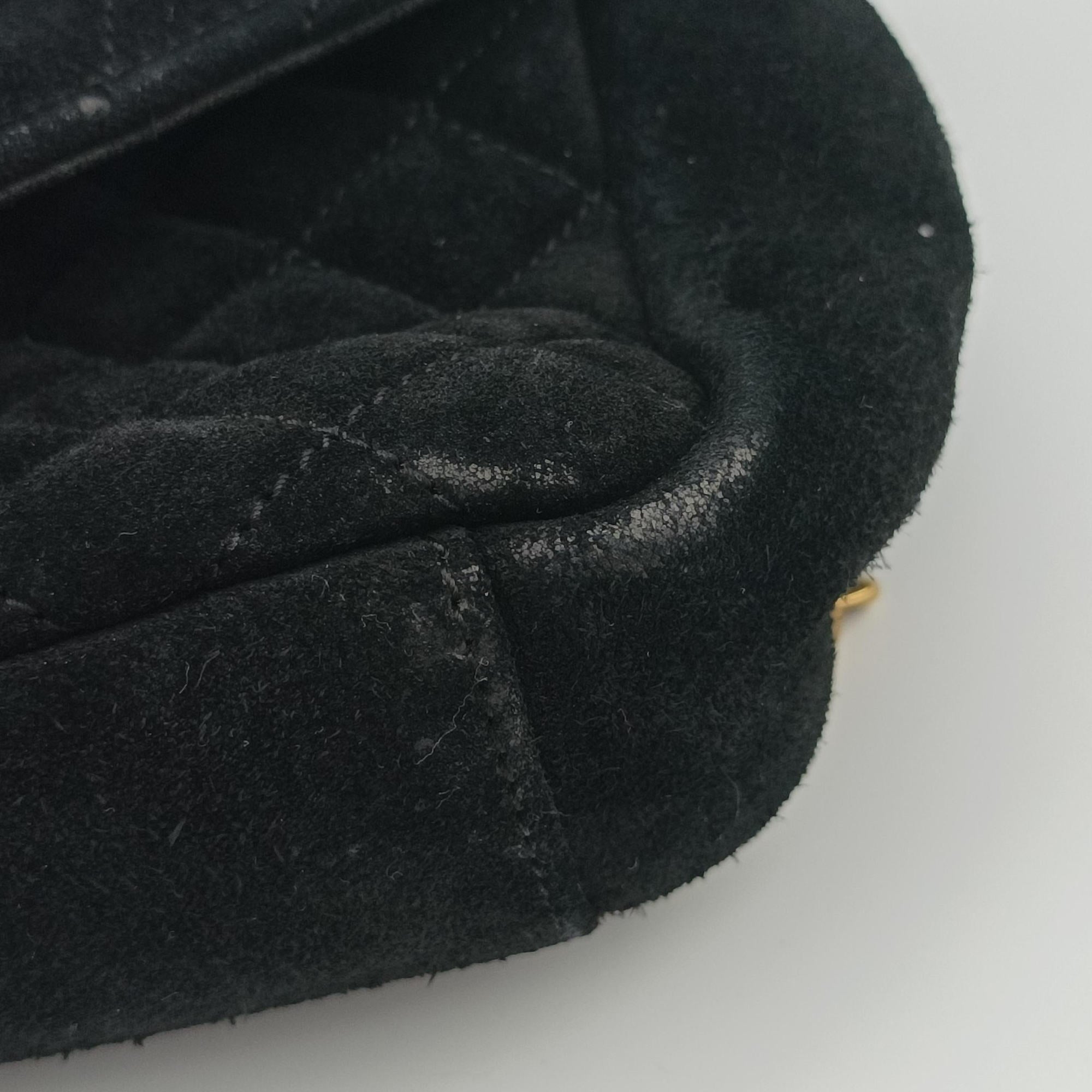 Pre-owned Yves Saint Laurent ENVELOPE Black Suede 428125 shoulderbag | stylenewstar