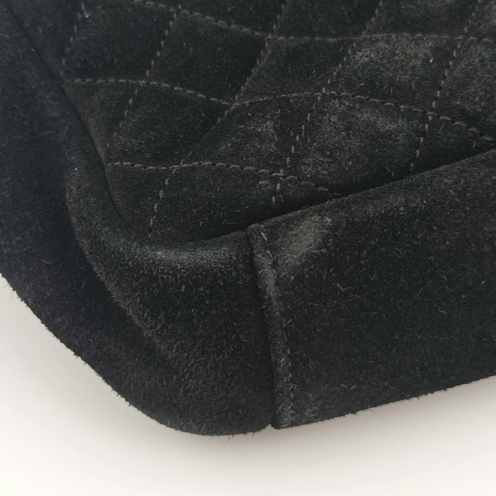Pre-owned Yves Saint Laurent ENVELOPE Black Suede 428125 shoulderbag | stylenewstar
