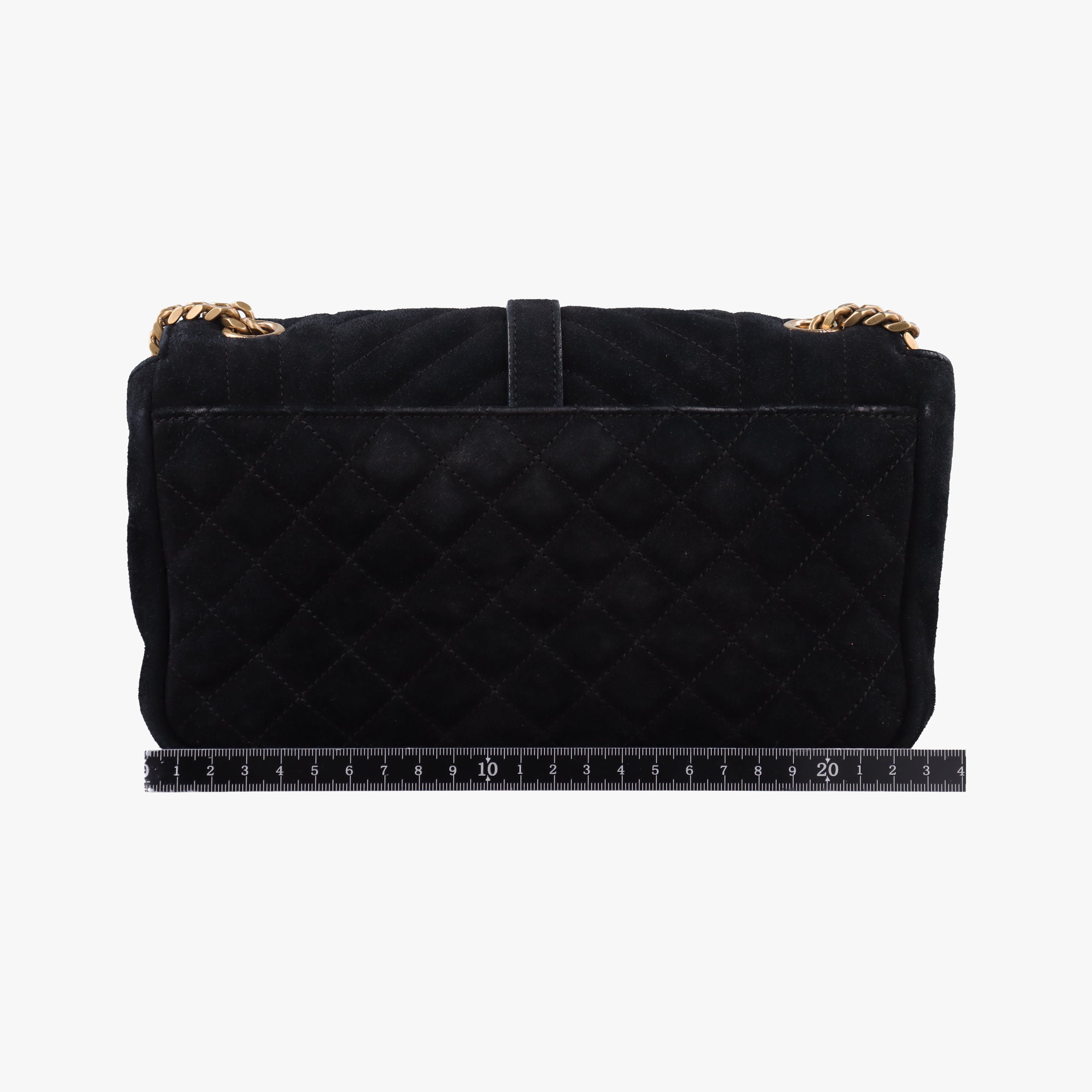 Pre-owned Yves Saint Laurent ENVELOPE Black Suede 428125 shoulderbag | stylenewstar