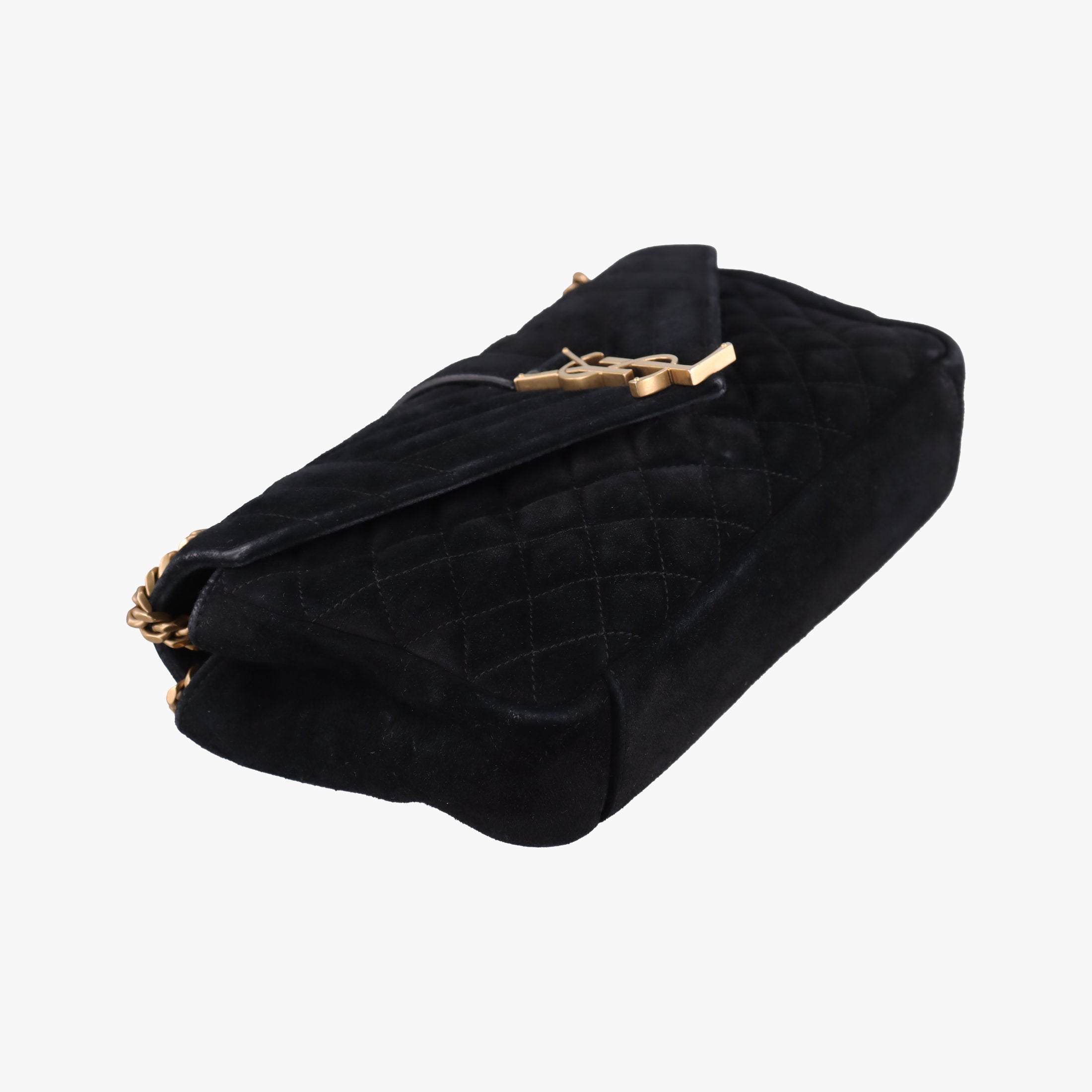 Pre-owned Yves Saint Laurent ENVELOPE Black Suede 428125 shoulderbag | stylenewstar
