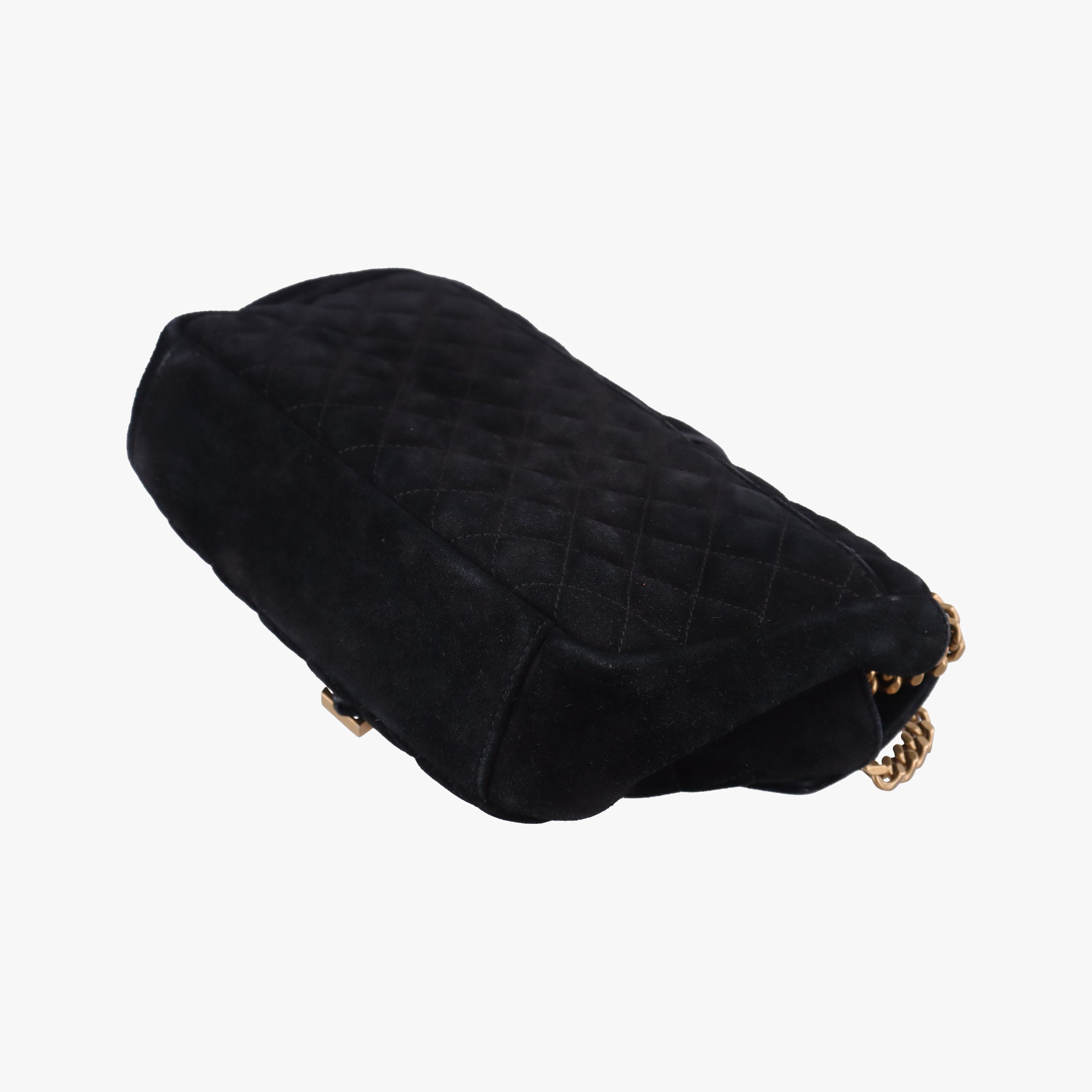 Pre-owned Yves Saint Laurent ENVELOPE Black Suede 428125 shoulderbag | stylenewstar