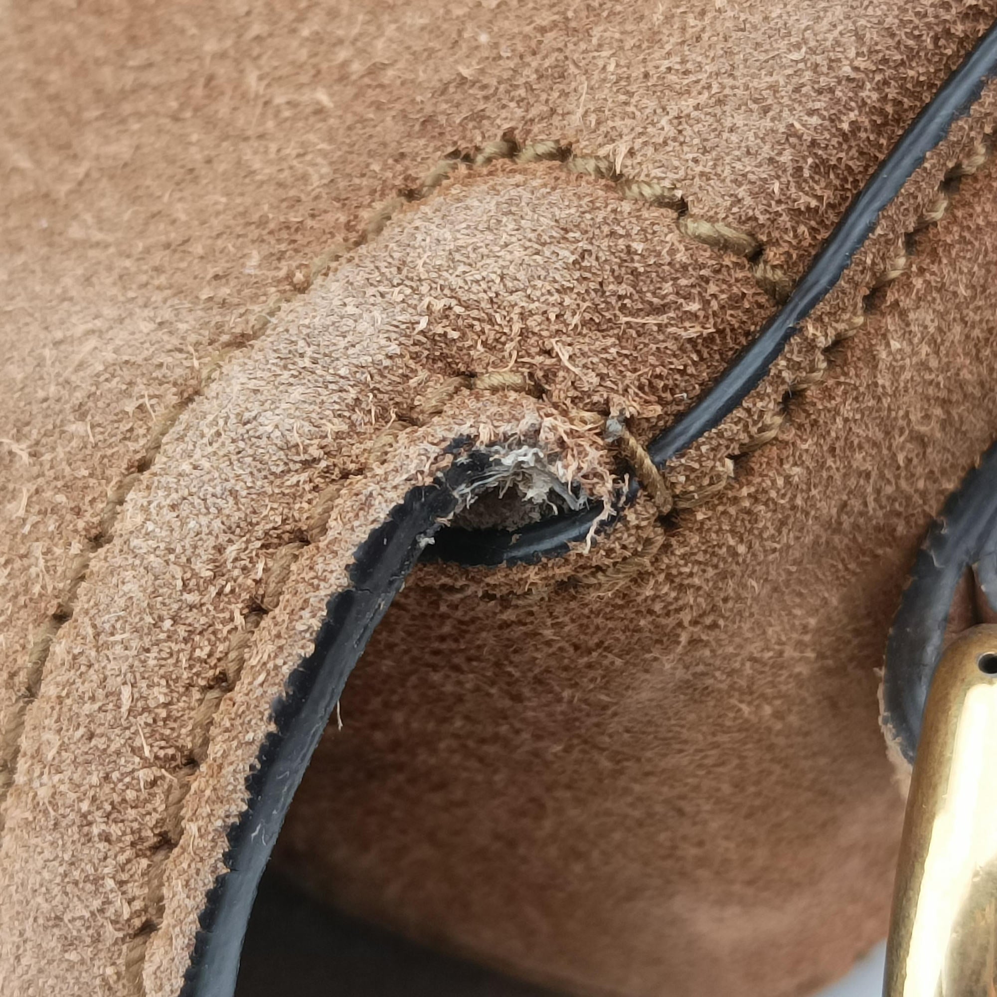 Pre-owned Gucci Lady Web Brown Suede 380573 shoulderbag | stylenewstar