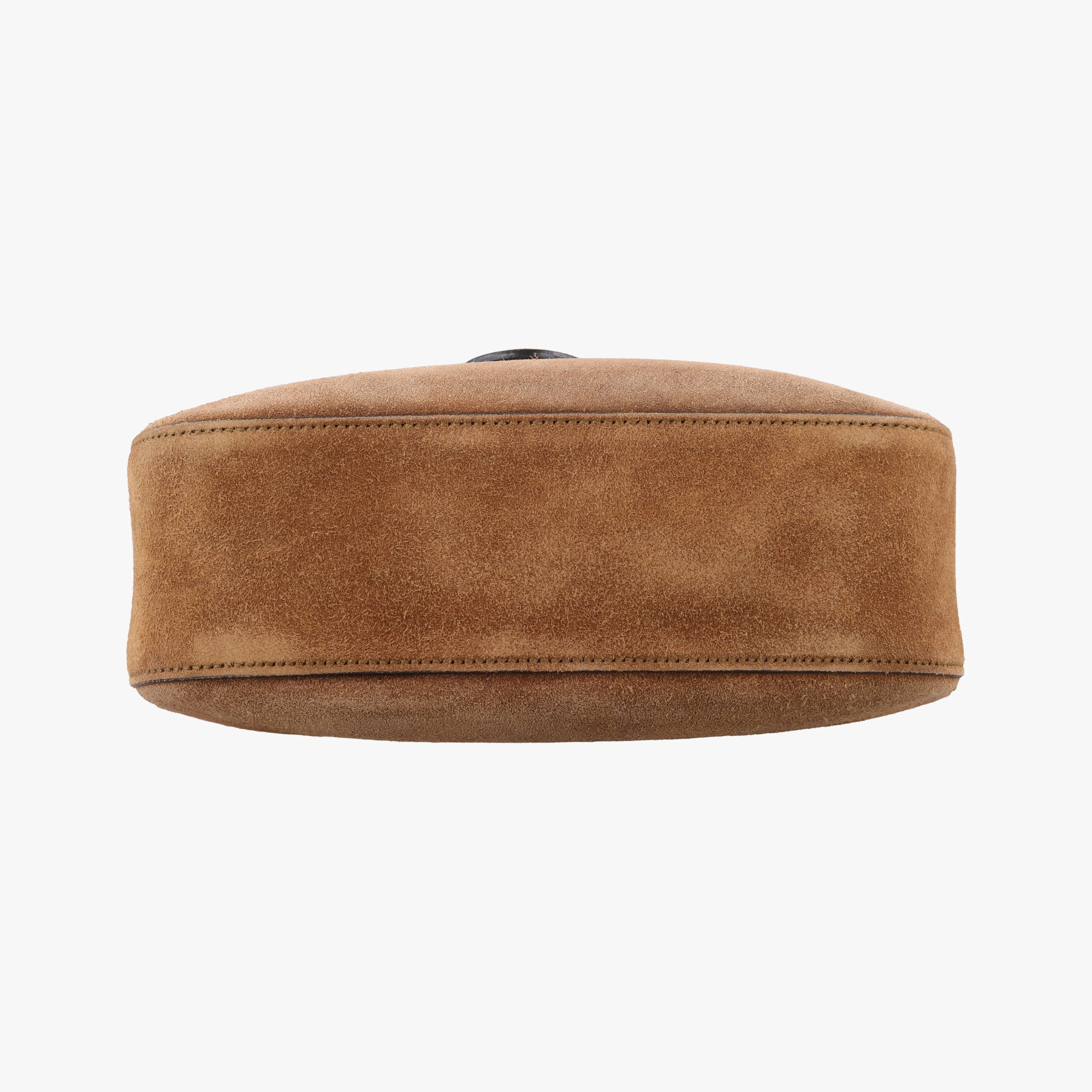 Pre-owned Gucci Lady Web Brown Suede 380573 shoulderbag | stylenewstar