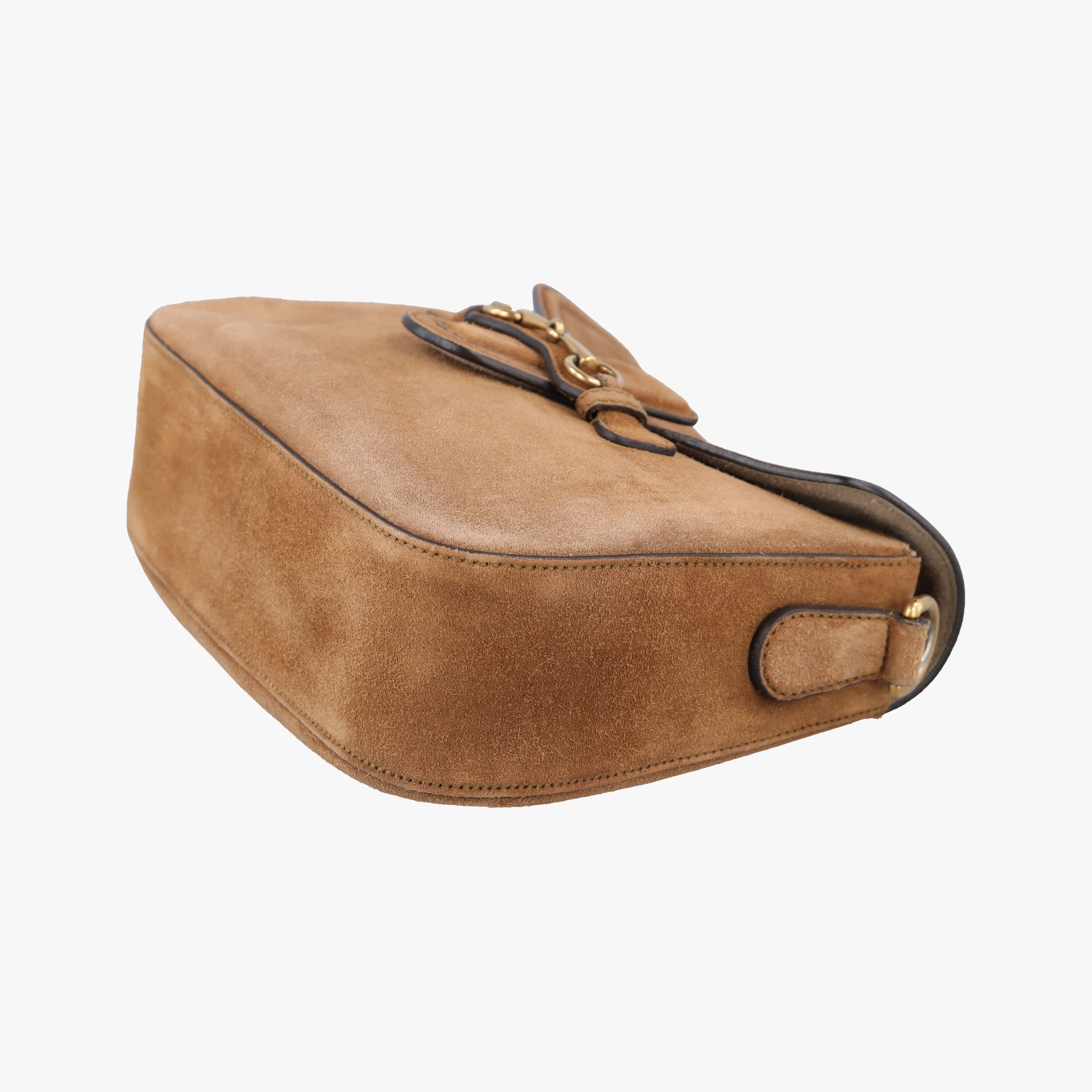 Pre-owned Gucci Lady Web Brown Suede 380573 shoulderbag | stylenewstar