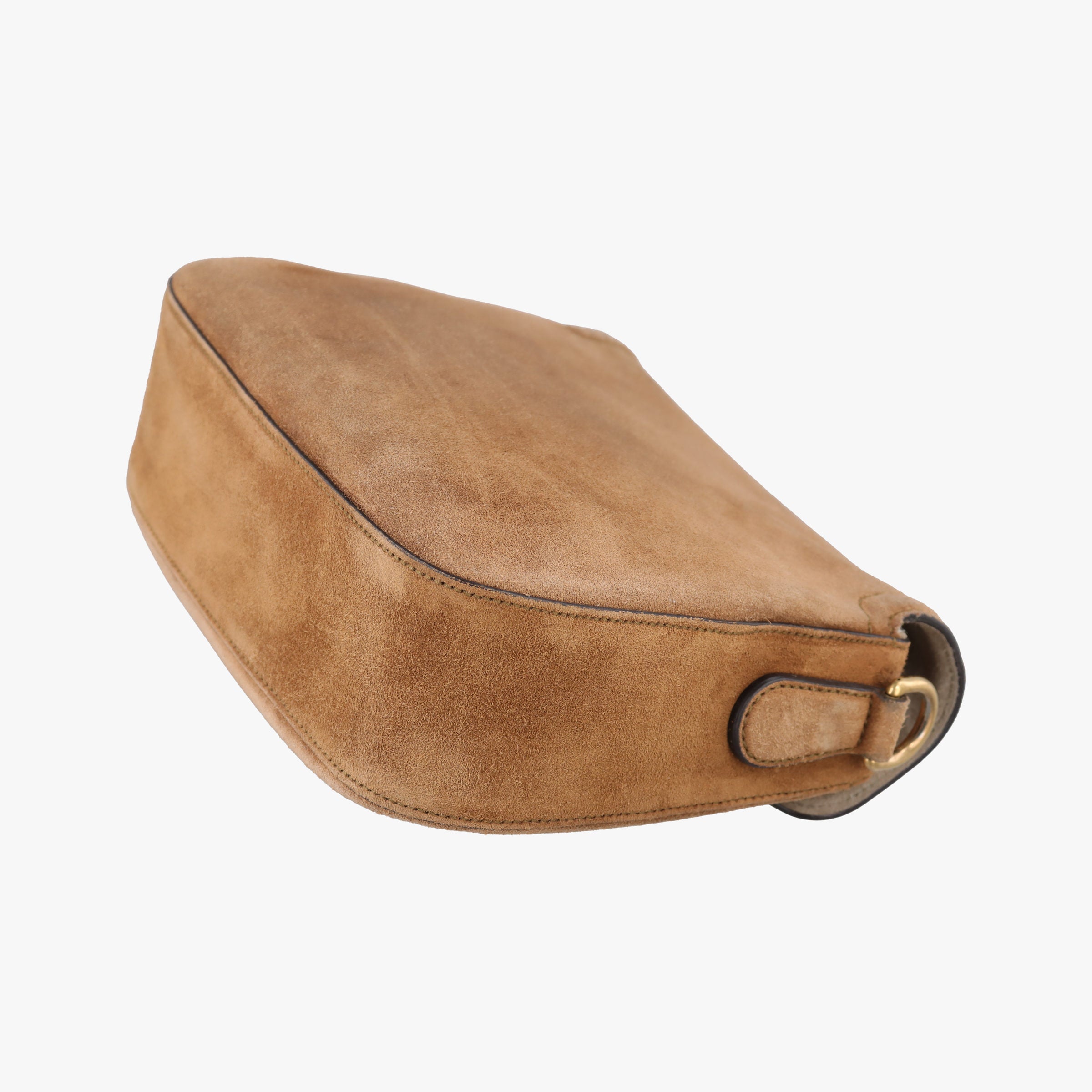 Pre-owned Gucci Lady Web Brown Suede 380573 shoulderbag | stylenewstar