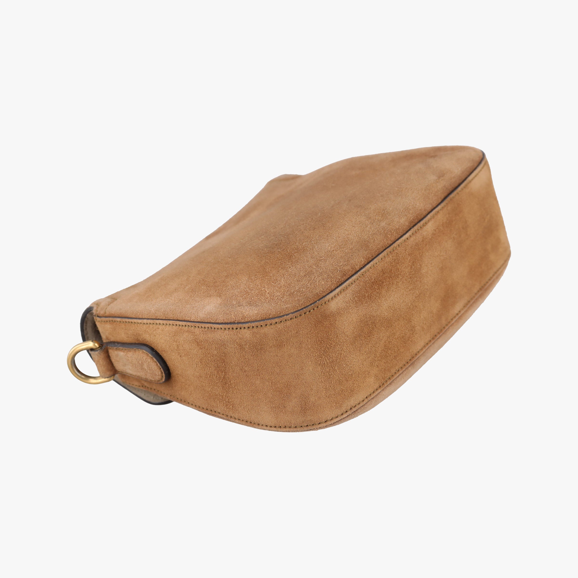 Pre-owned Gucci Lady Web Brown Suede 380573 shoulderbag | stylenewstar