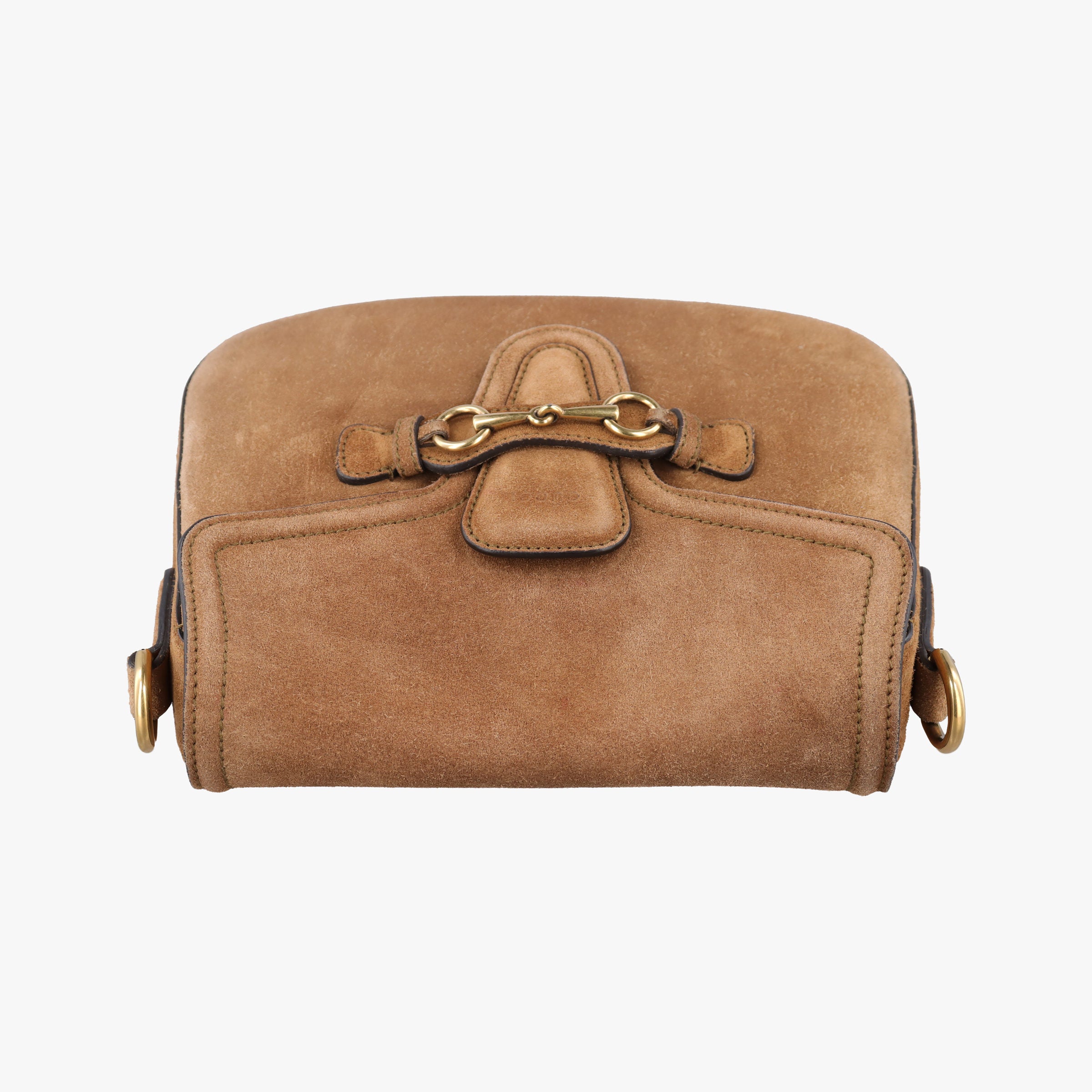 Pre-owned Gucci Lady Web Brown Suede 380573 shoulderbag | stylenewstar