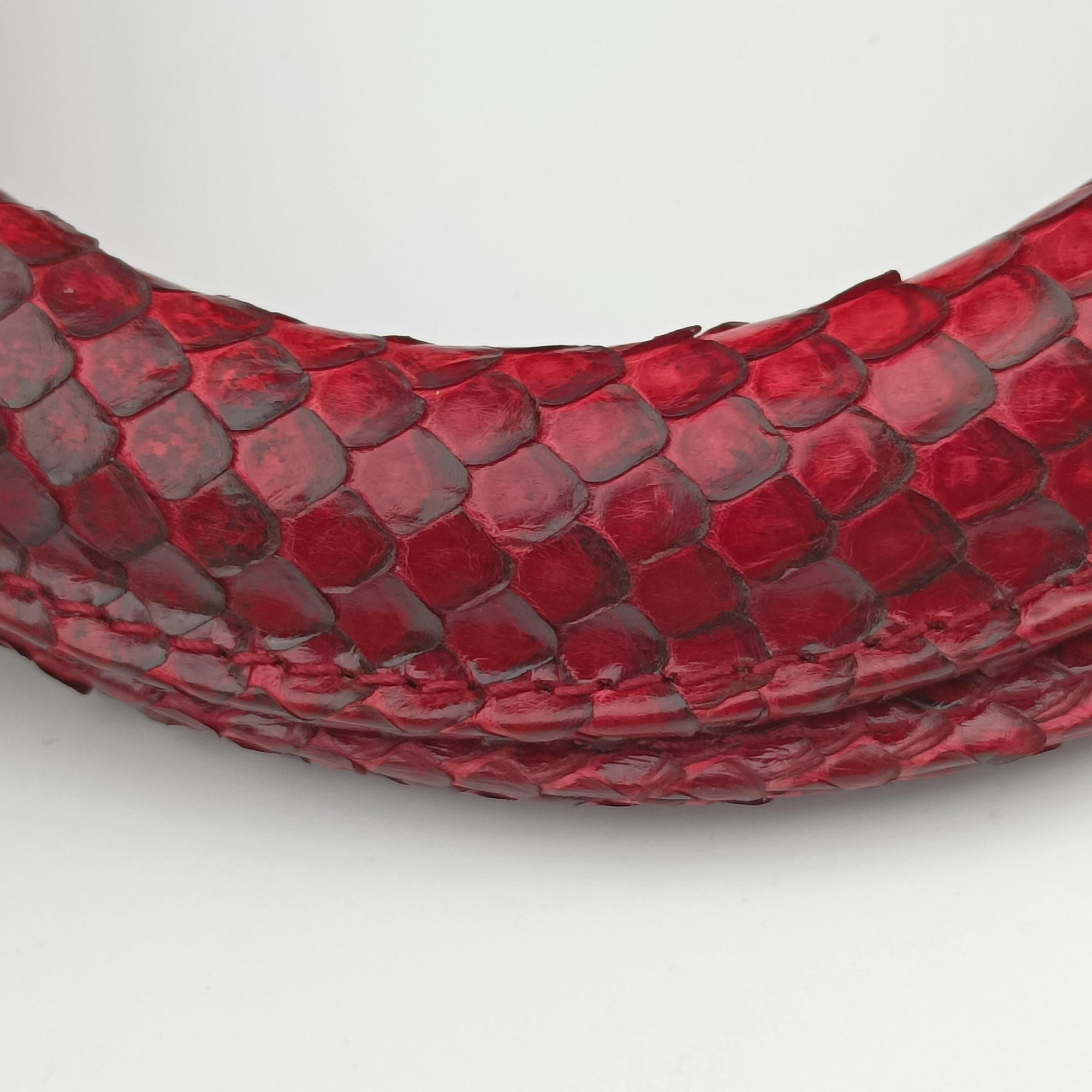 Pre-owned Christian Dior Diorissimo Red Leather× snake skin  shoulderbag | stylenewstar